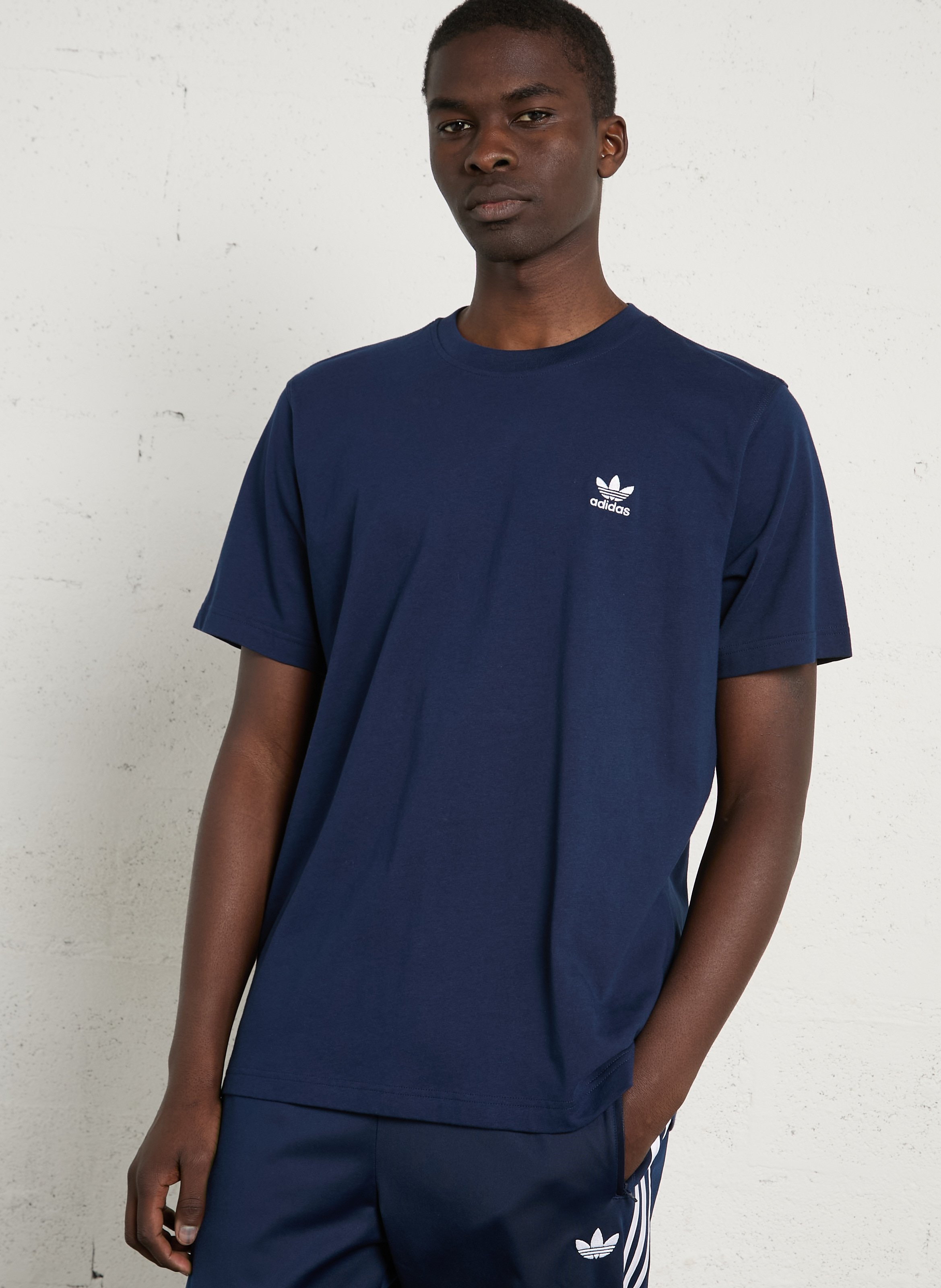 Baumwoll-Pullover mit Rundhalsausschnitt ADIDAS Blau