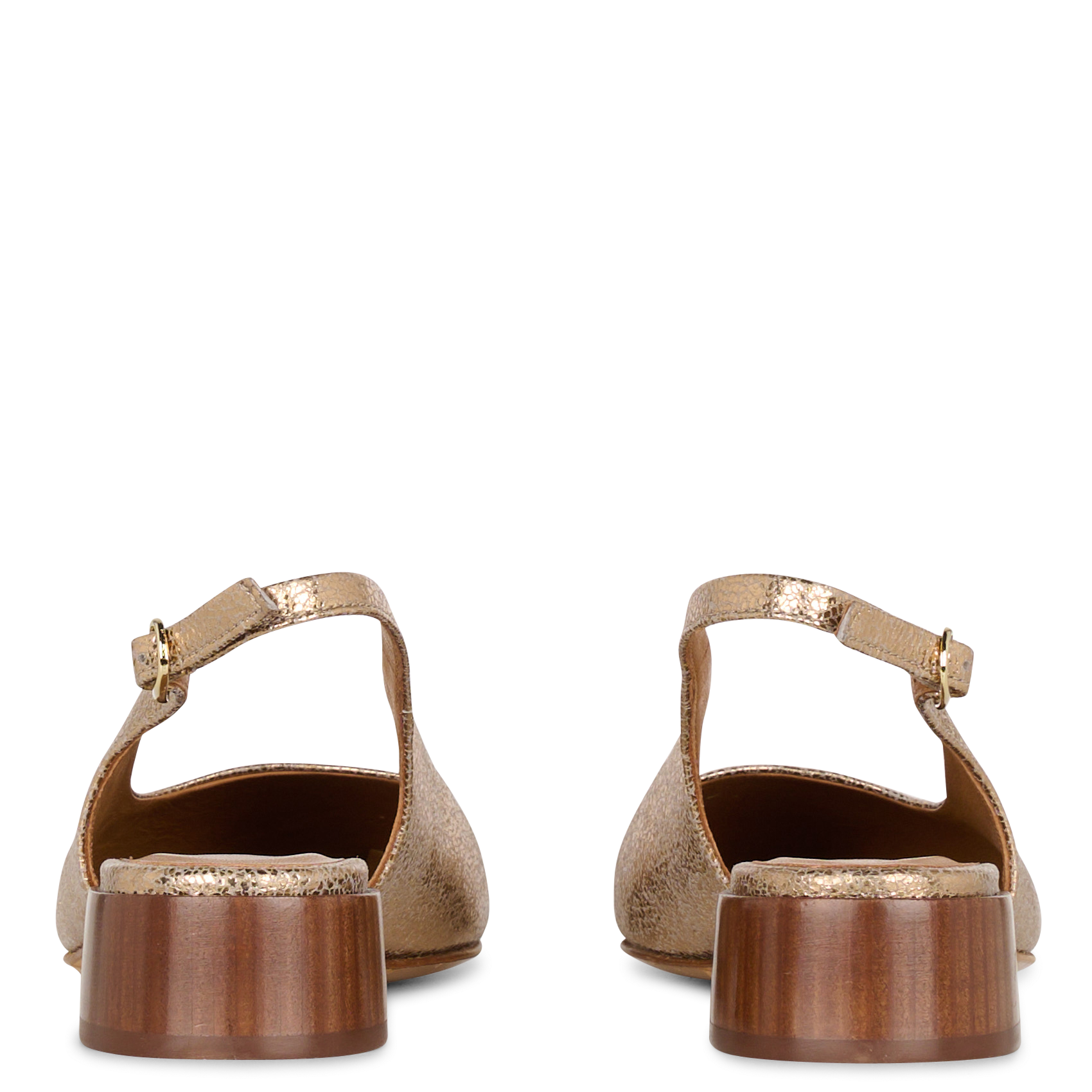 Slingback-Pumps aus geknacktem Leder BOBBIES Golden