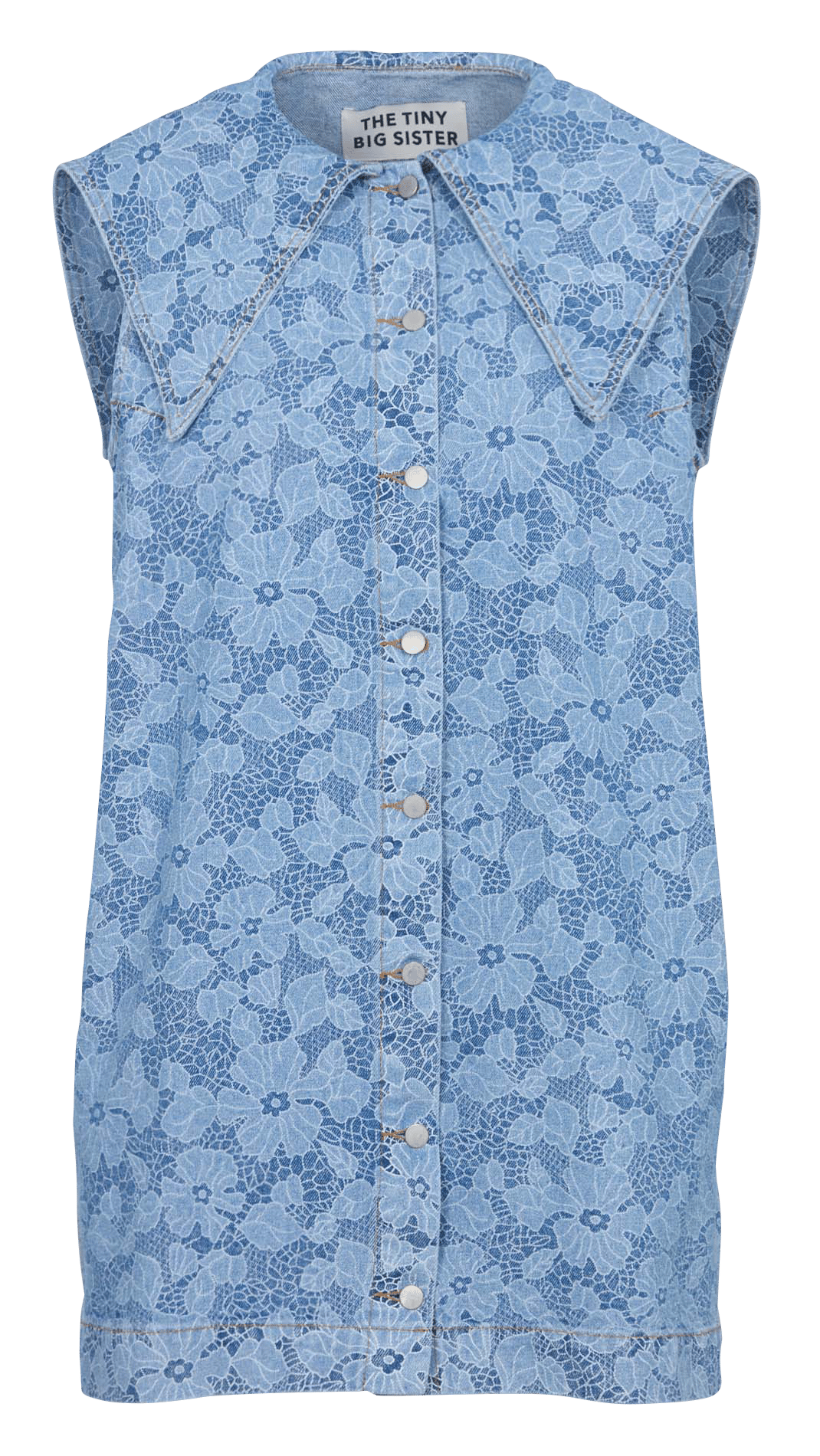 Robe courte col claudine THE TINY BIG SISTER Bleu