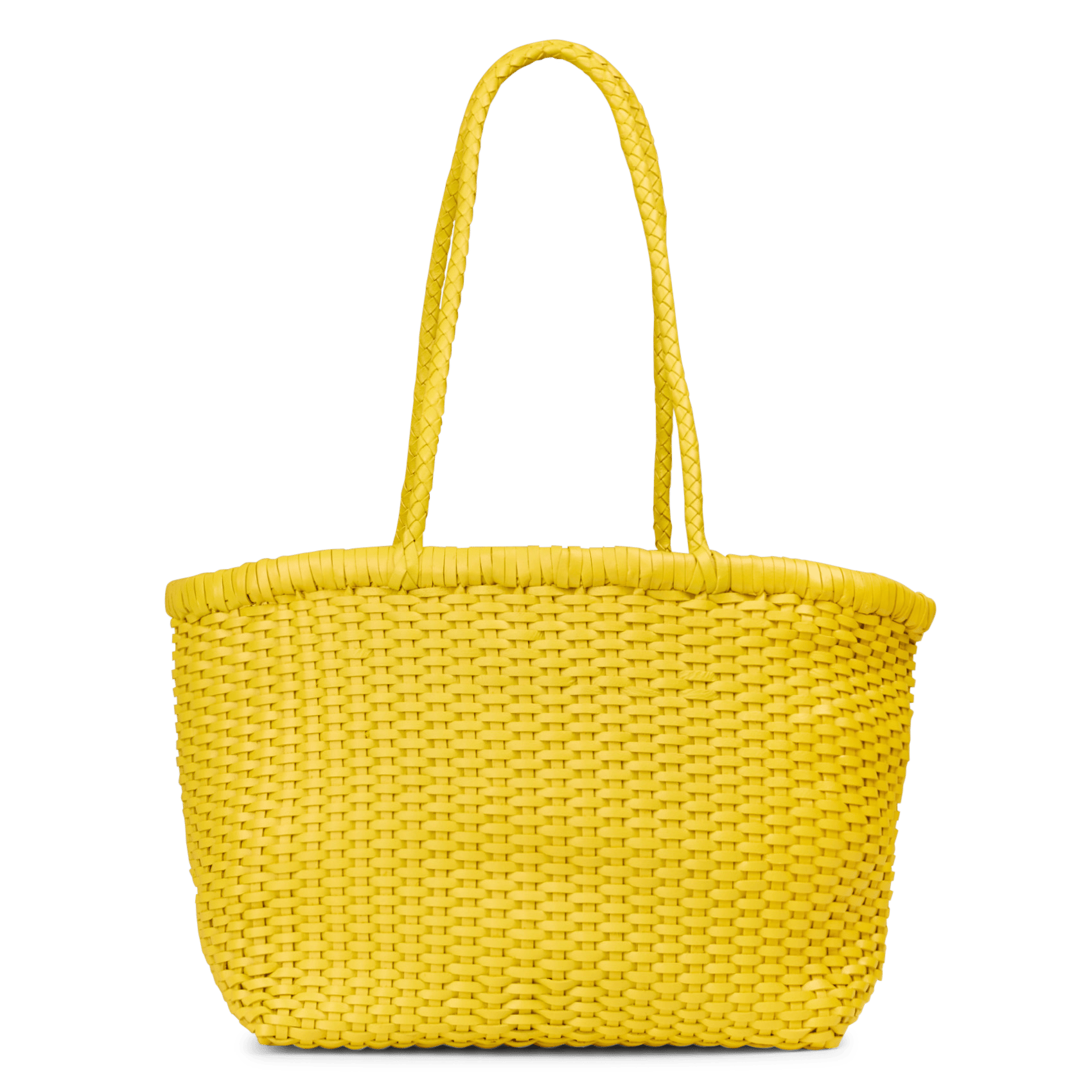 Panier tressé en cuir DRAGON DIFFUSION Jaune