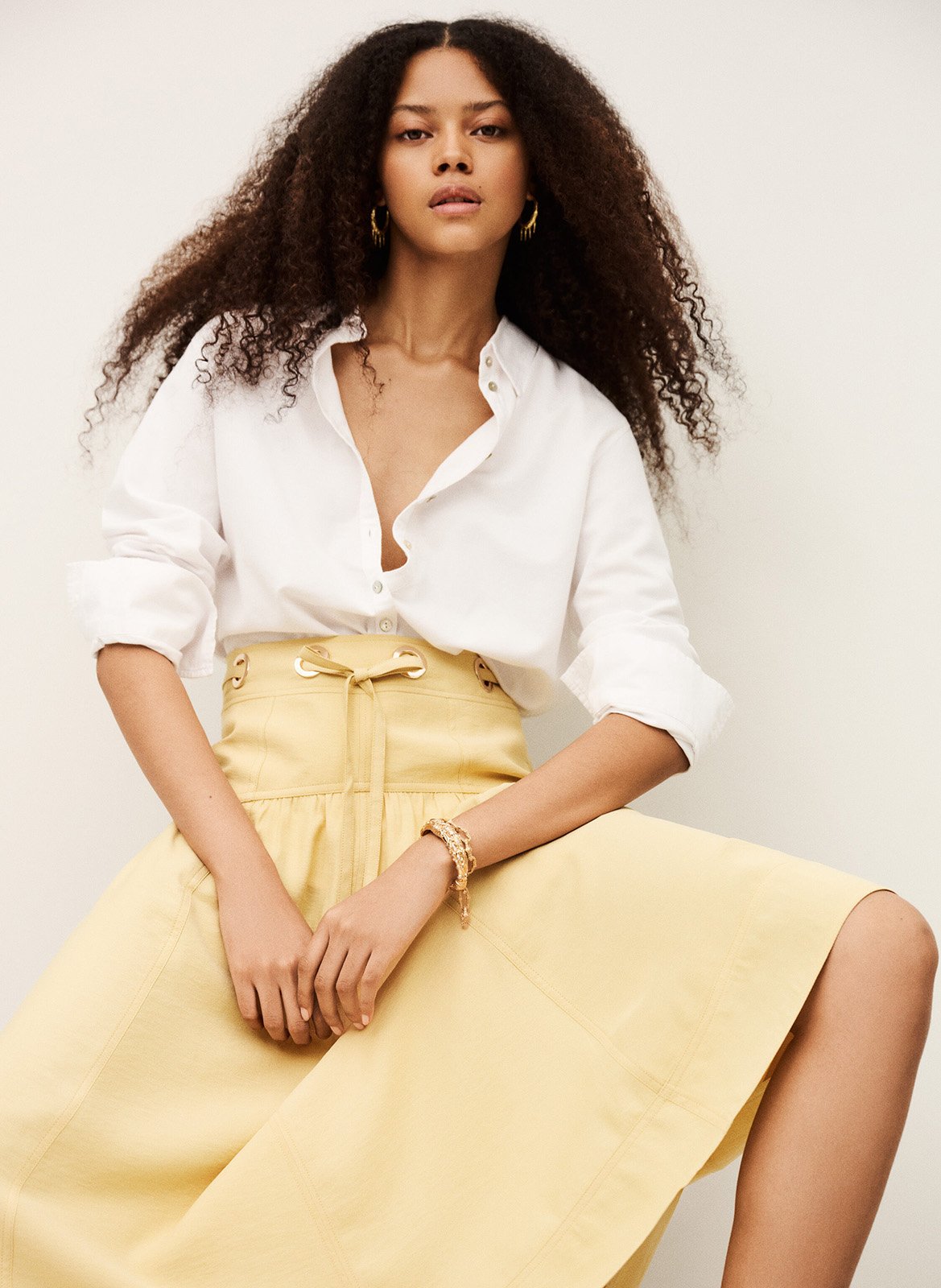 Jupe midi  BA&SH Beige