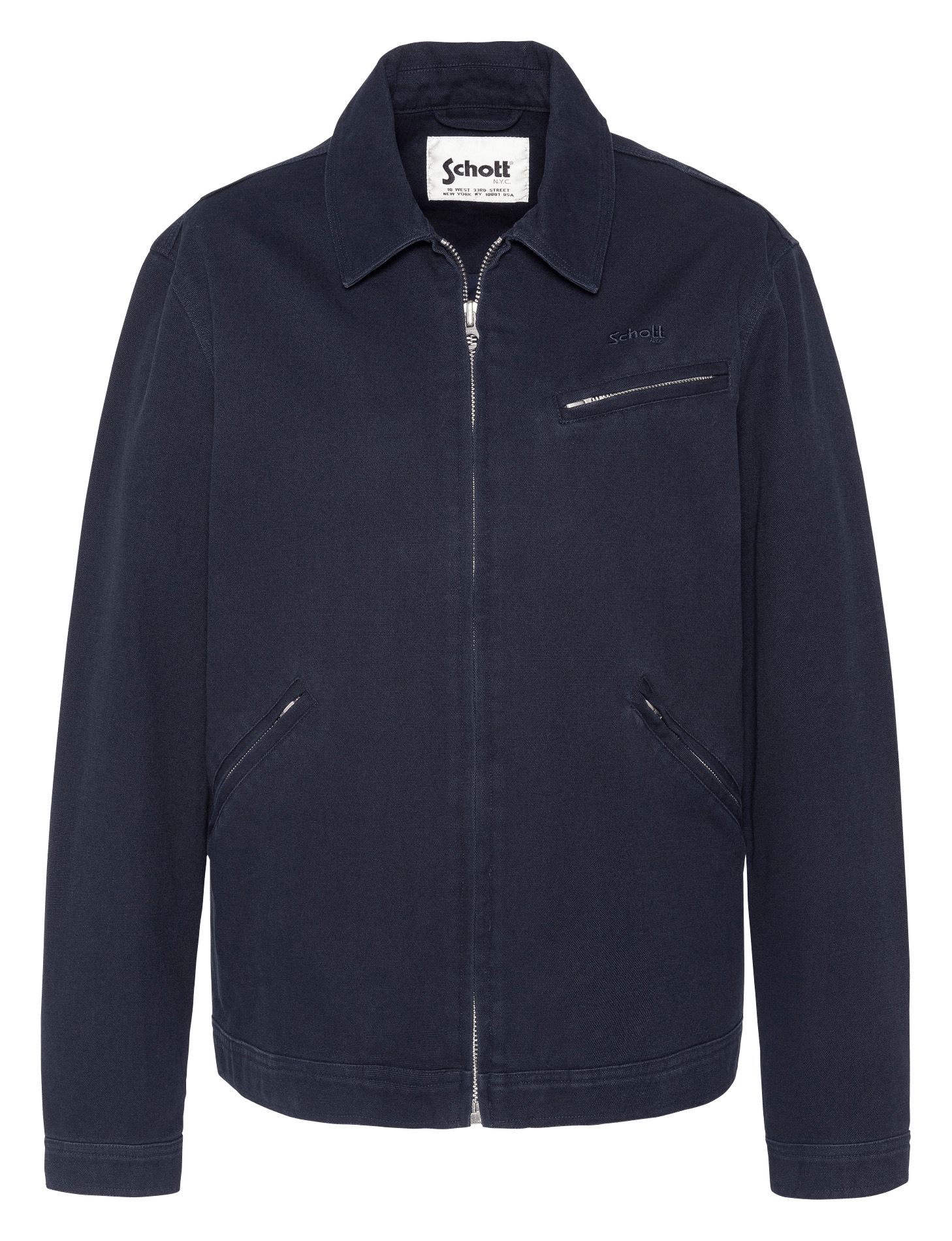 Zippered straight cotton jacket SCHOTT