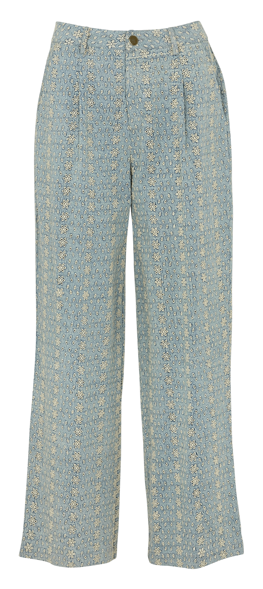 Wide-leg cotton trousers with trim MAISON HOTEL Blue