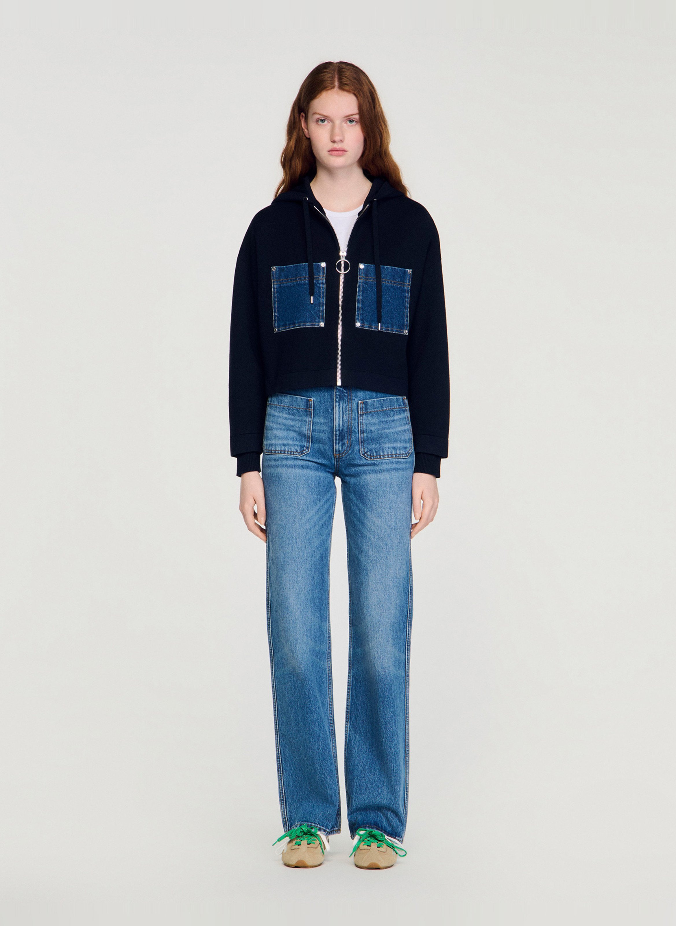 Hooded cardigan  SANDRO Blue