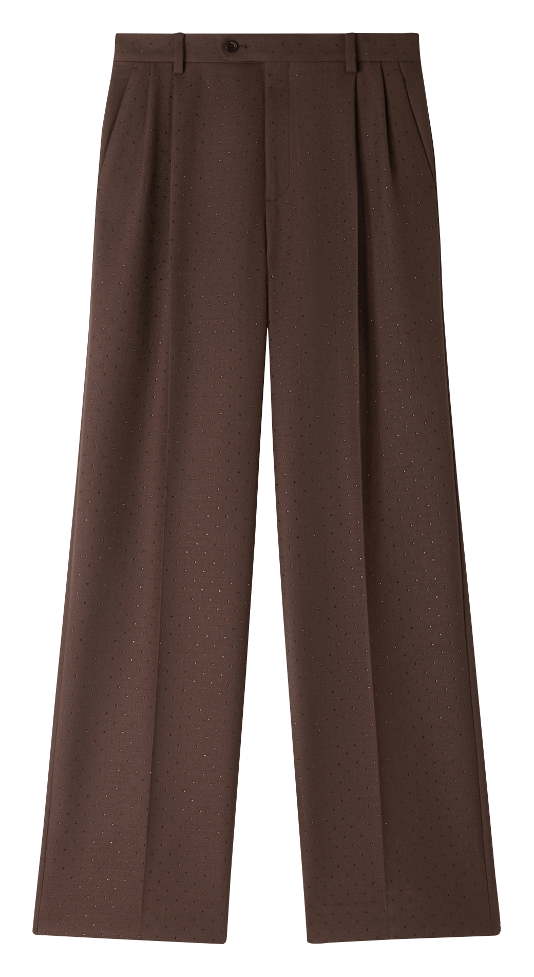 Pantalon large en laine mélangée SANDRO Marron