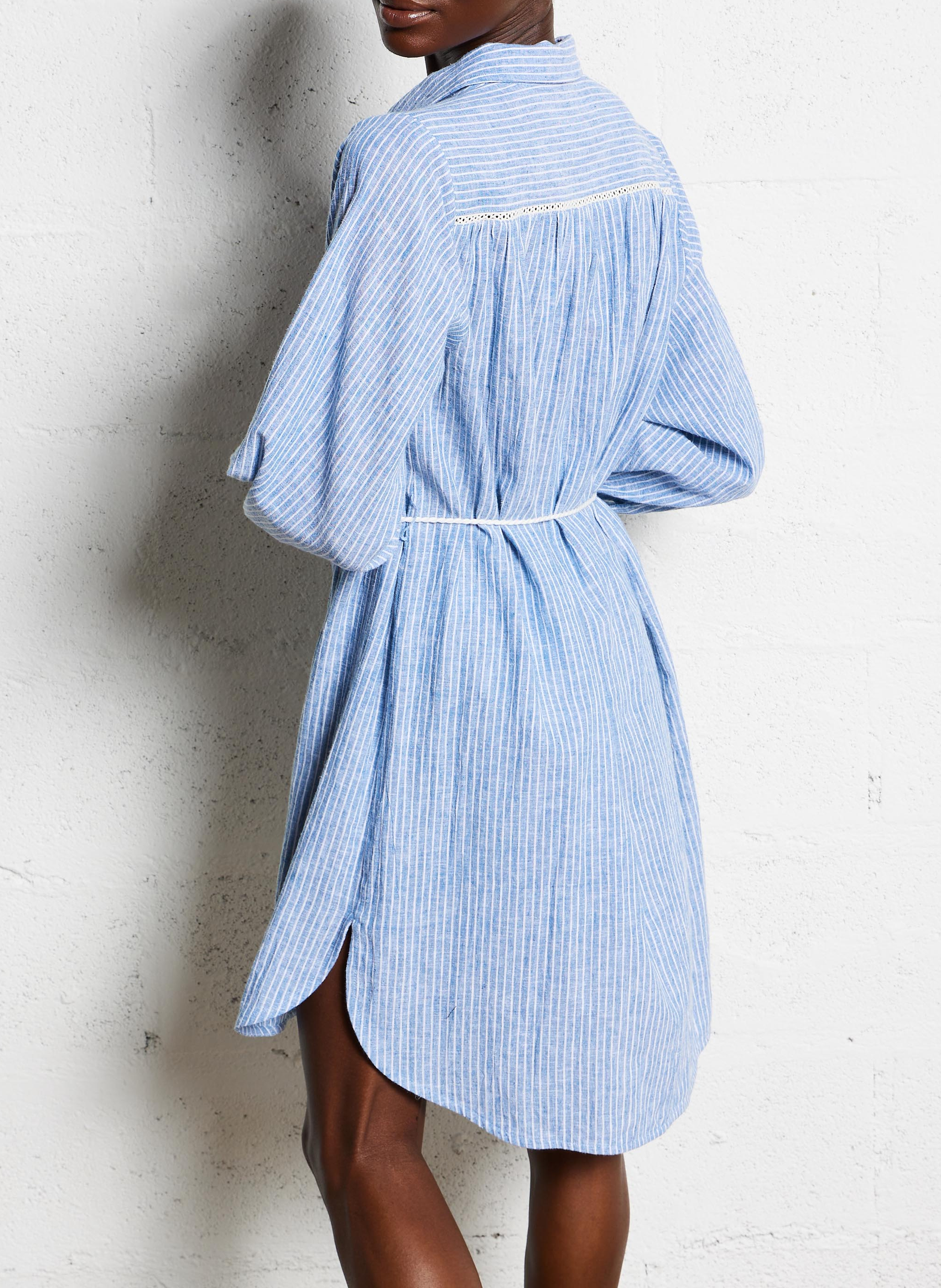 Robe midi rayée en coton bio LOUISE MISHA Bleu