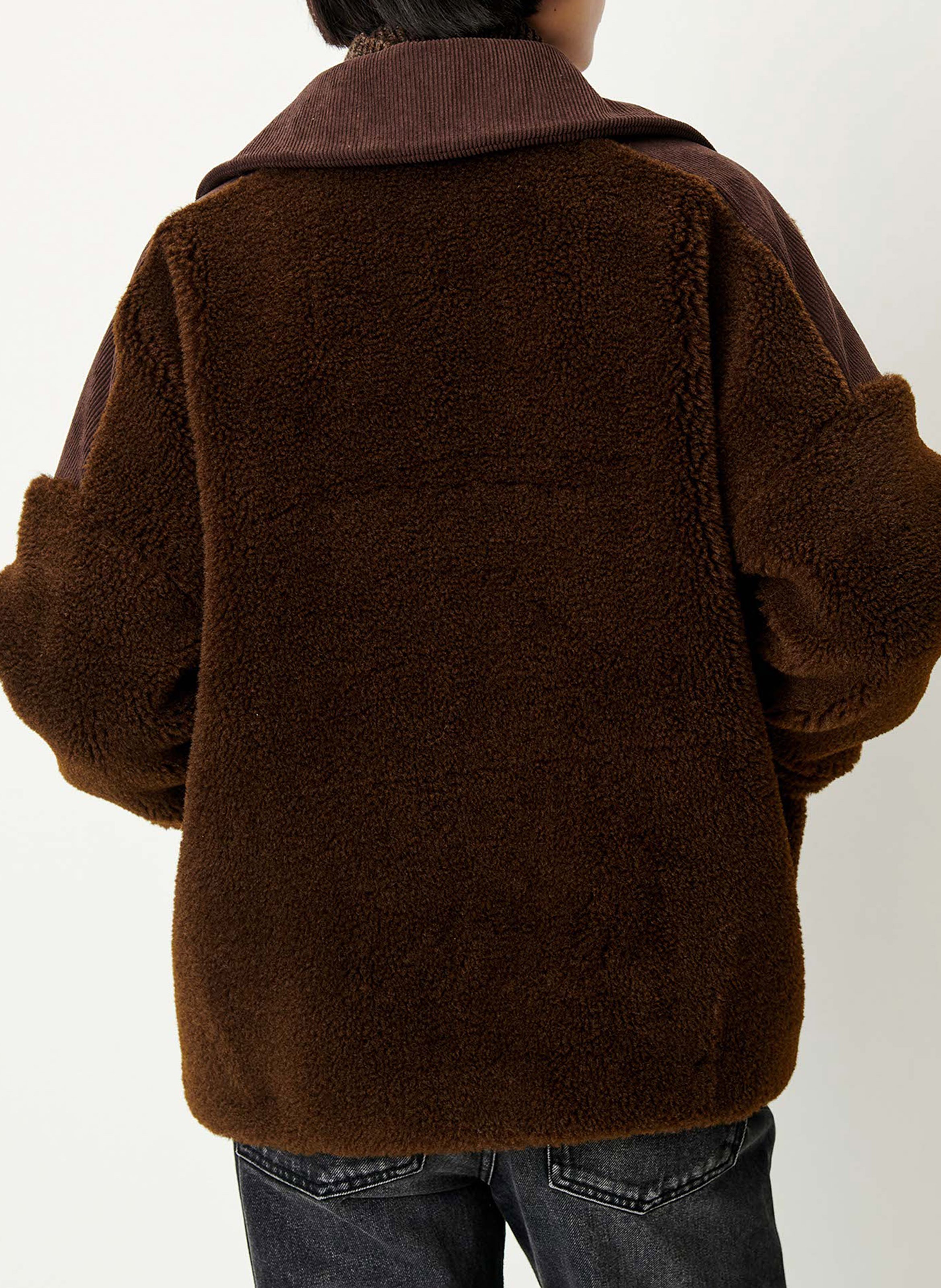 Oversized jasje van wolmix  SESSUN Bruin