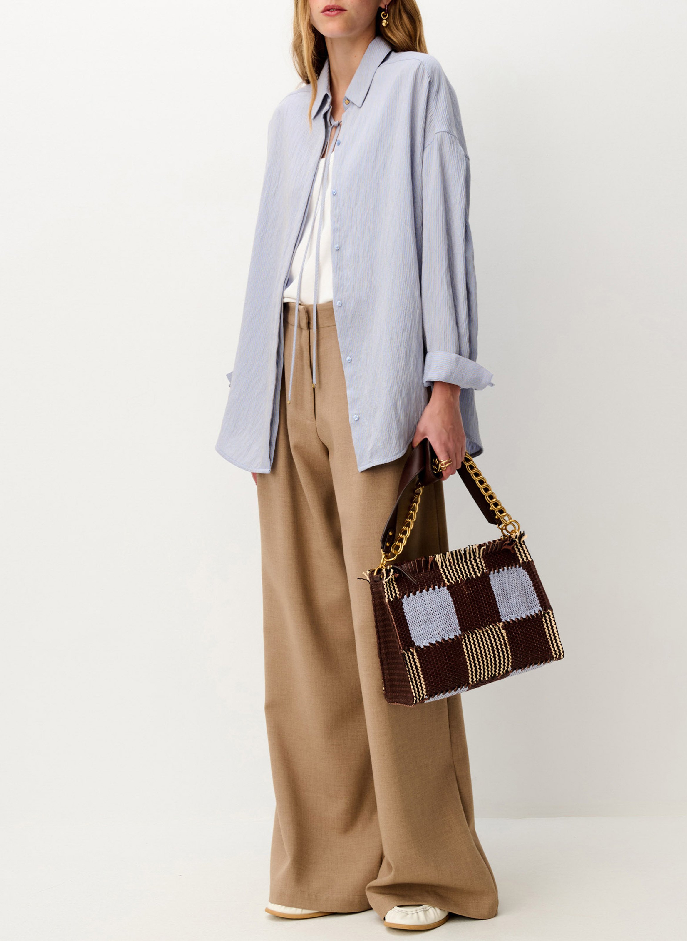 Straight shirt with classic collar SESSUN Blue