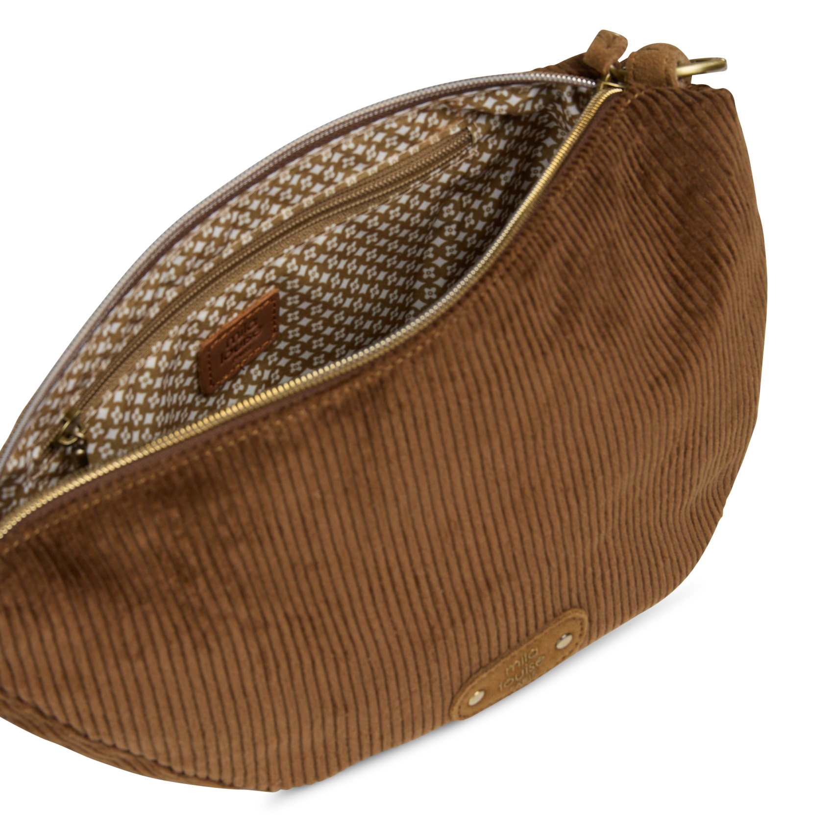 Hüfttasche aus Cord MILA LOUISE Beige