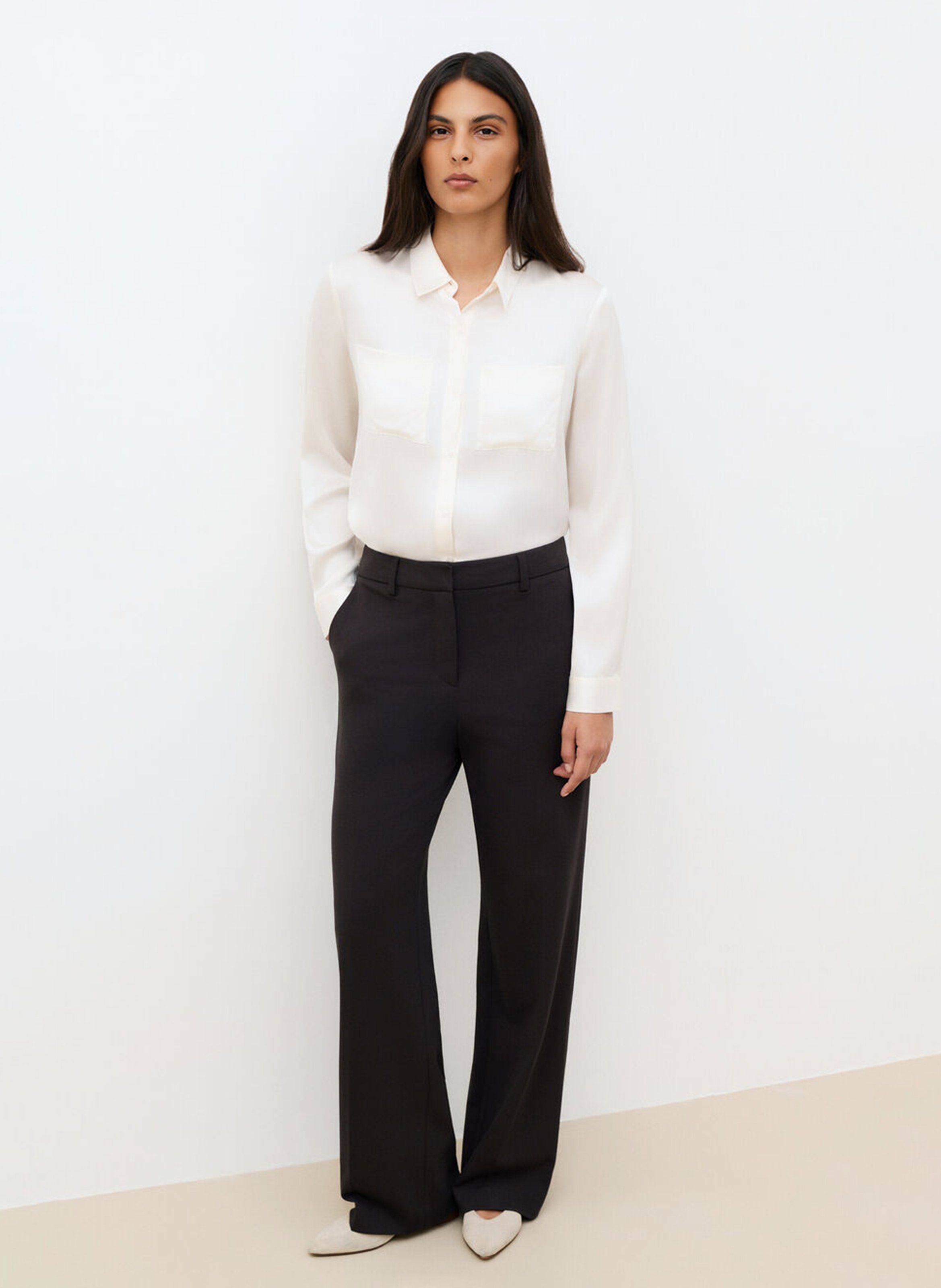Pantalon droit  CAROLL Marron