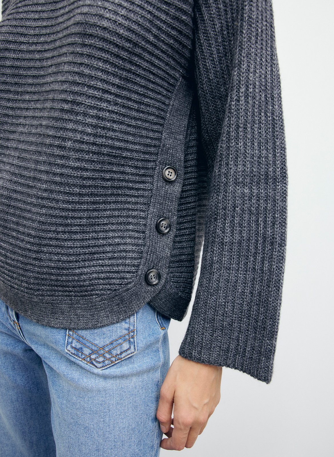 Straight boat neck wool blend sweater GERARD DAREL Grey