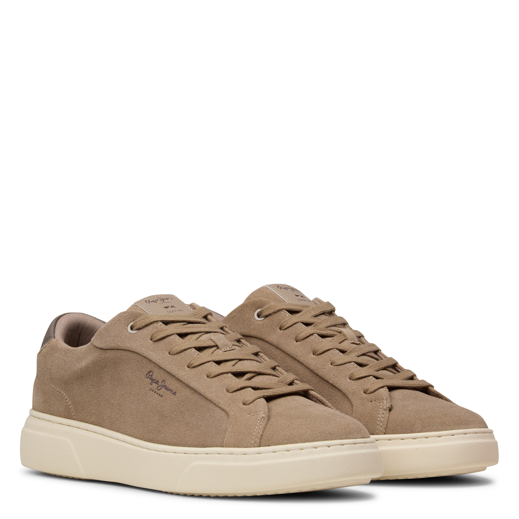 Baskets basses en cuir mélangé PEPE JEANS Beige