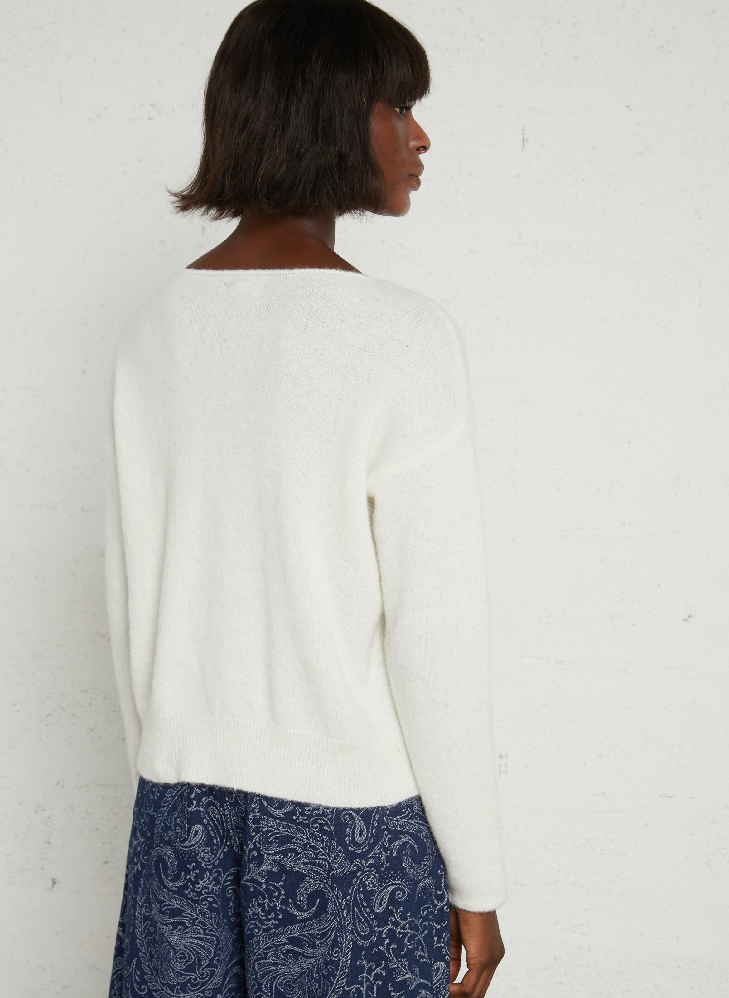 Oversized wool-blend sweater MAISON ANJE White