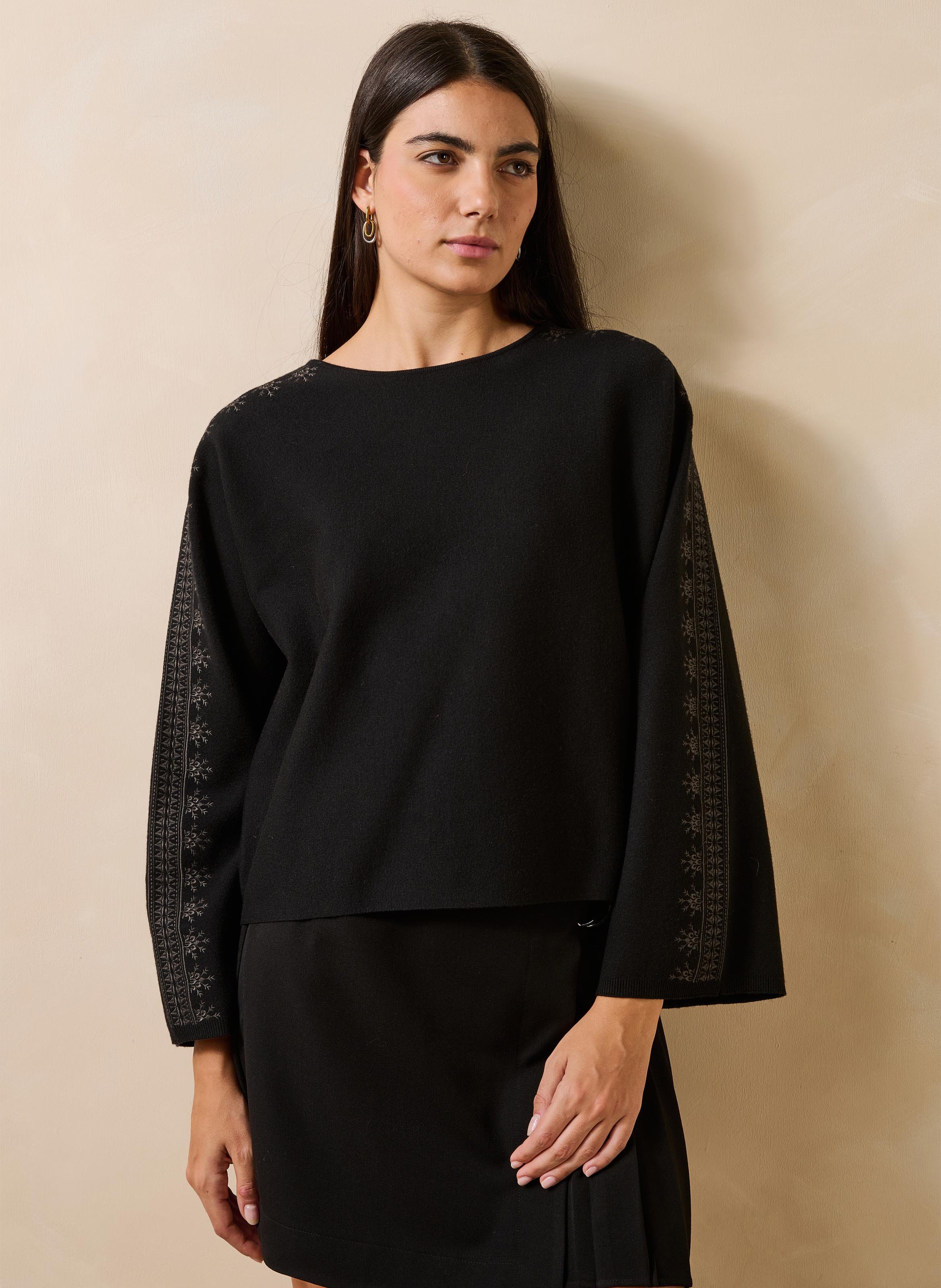 Pull oversize col rond LA FEE MARABOUTEE Multicolore