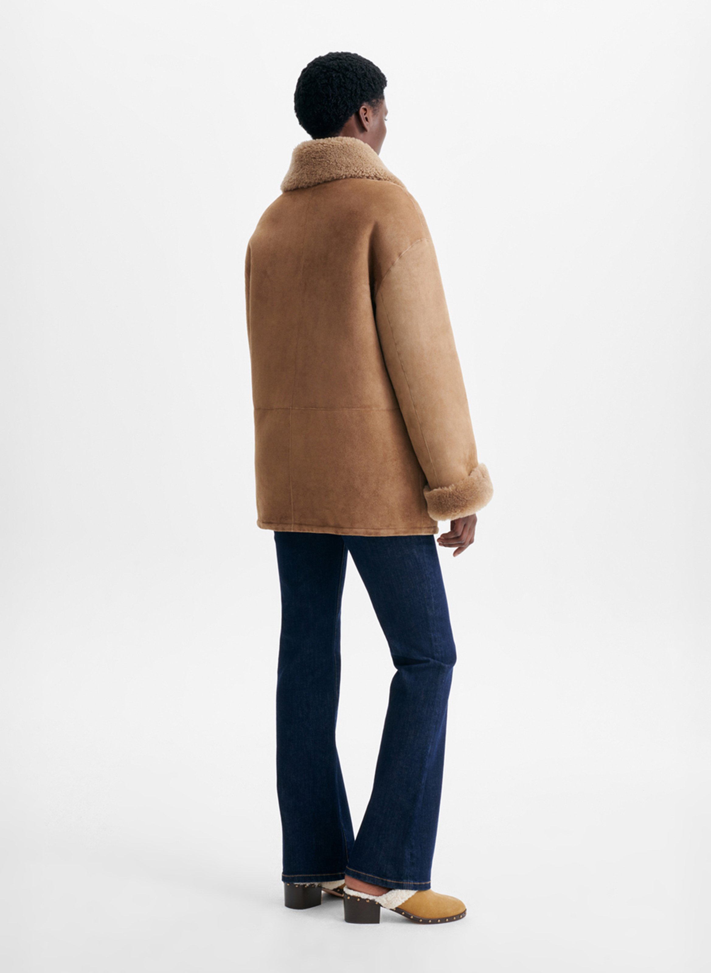 Manteau en peau lainée VANESSA BRUNO Marron