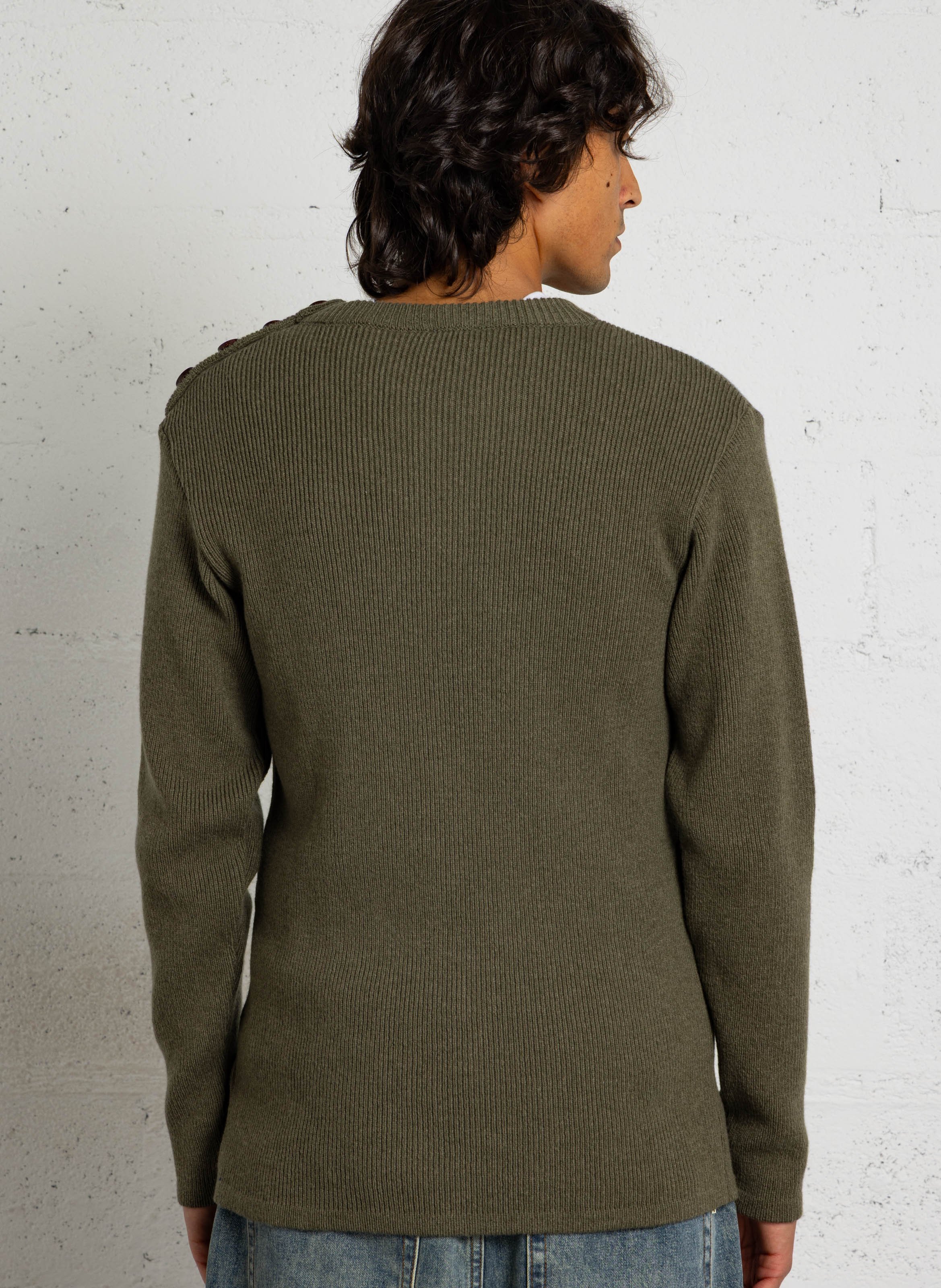 Pull col rond en laine d'agneau  ARMOR LUX Vert