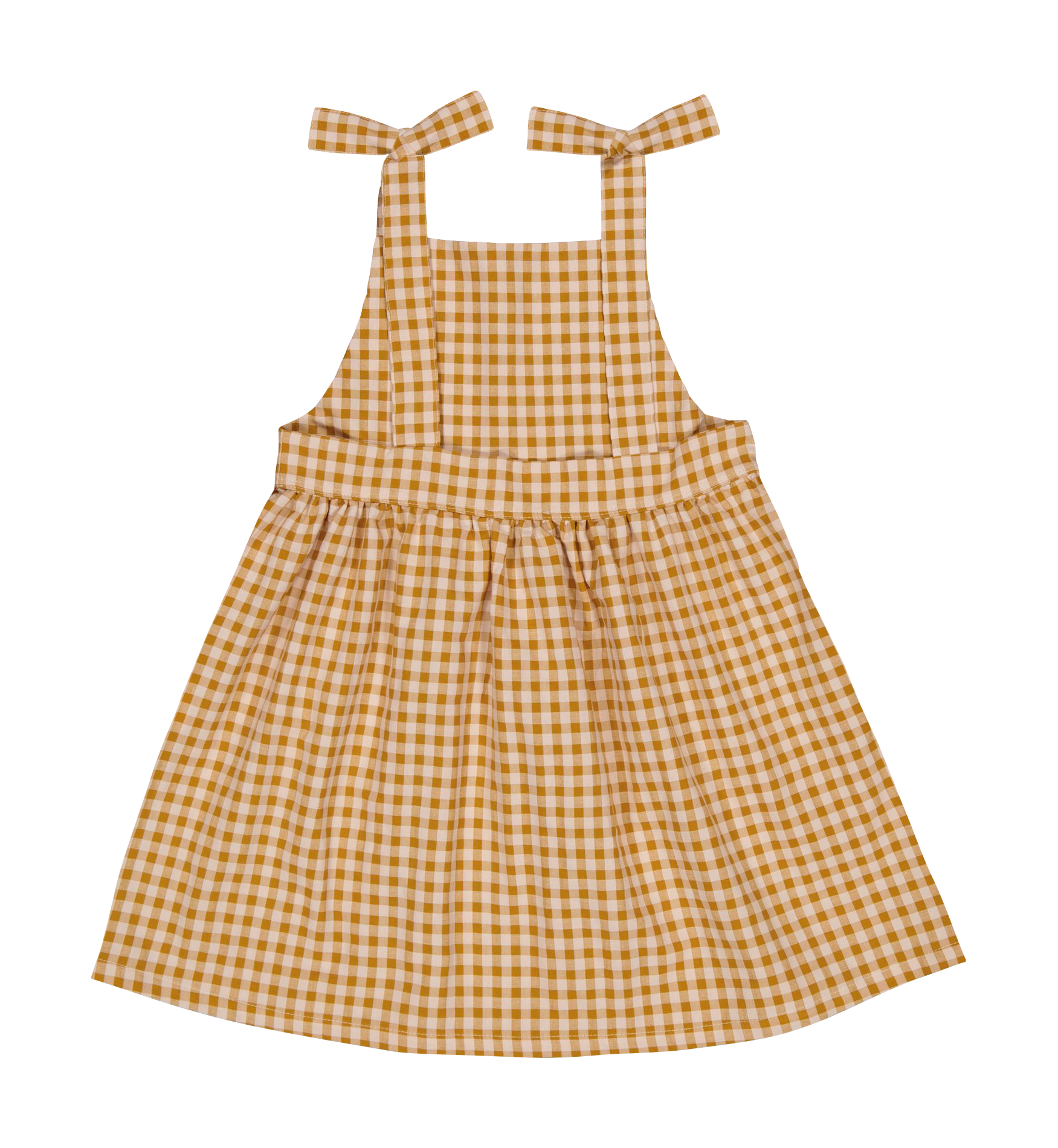 Robe courte vichy en coton mélangé  PETITE LUCETTE Orange