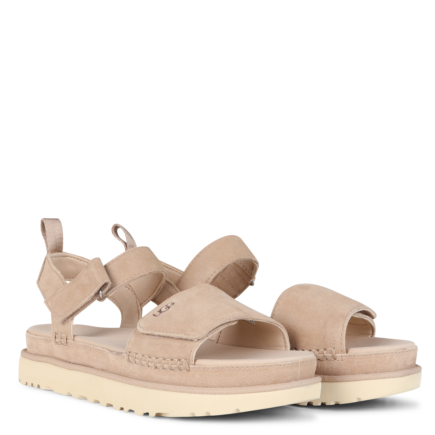 Leren sandalen met sleehak UGG Beige