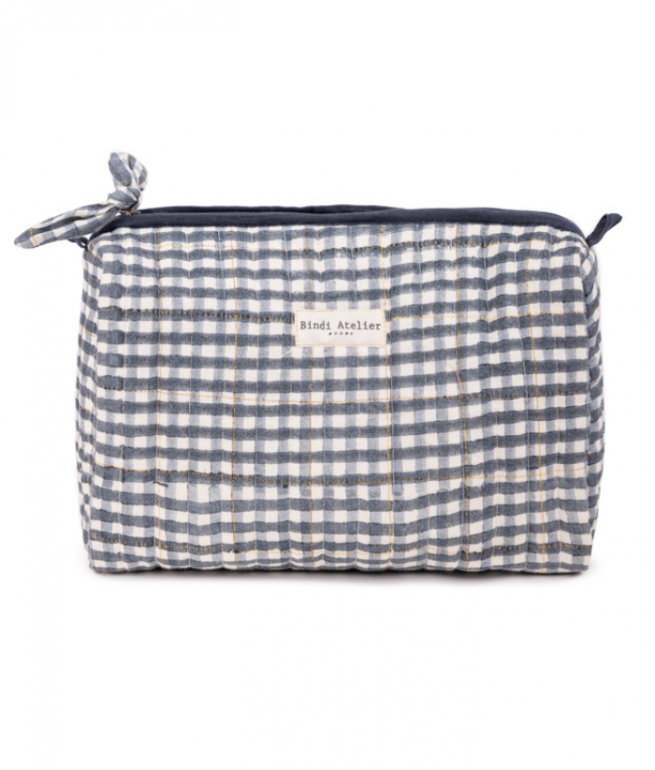 Lurex and gingham wash bag BINDI ATELIER Multicolored