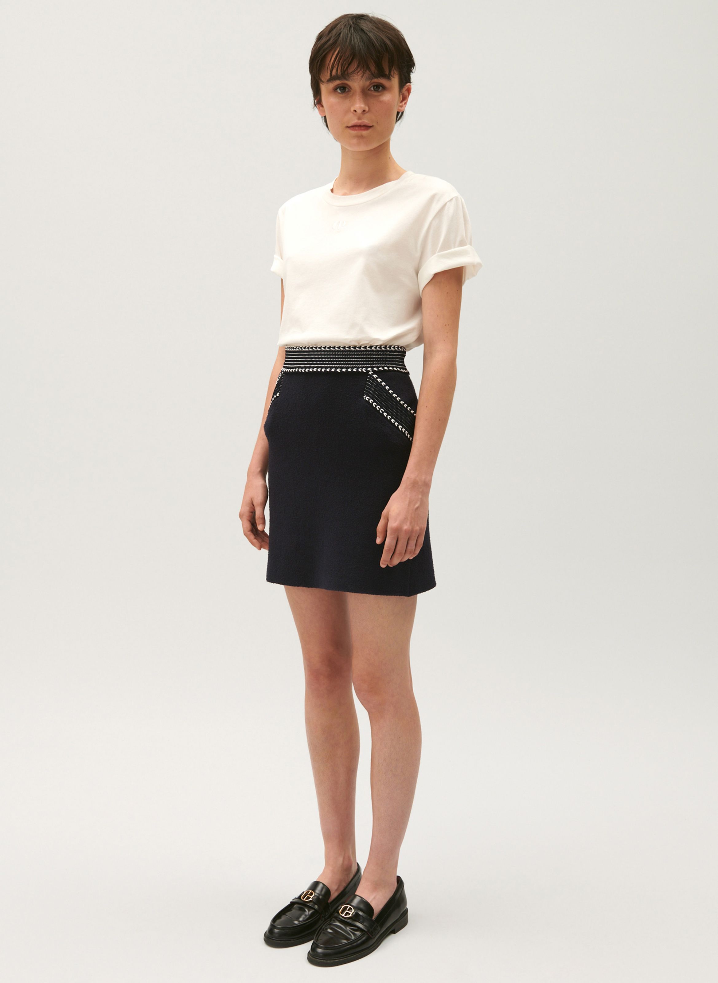 Short Organic Cotton Skirt Marine Claudie Pierlot Women Place