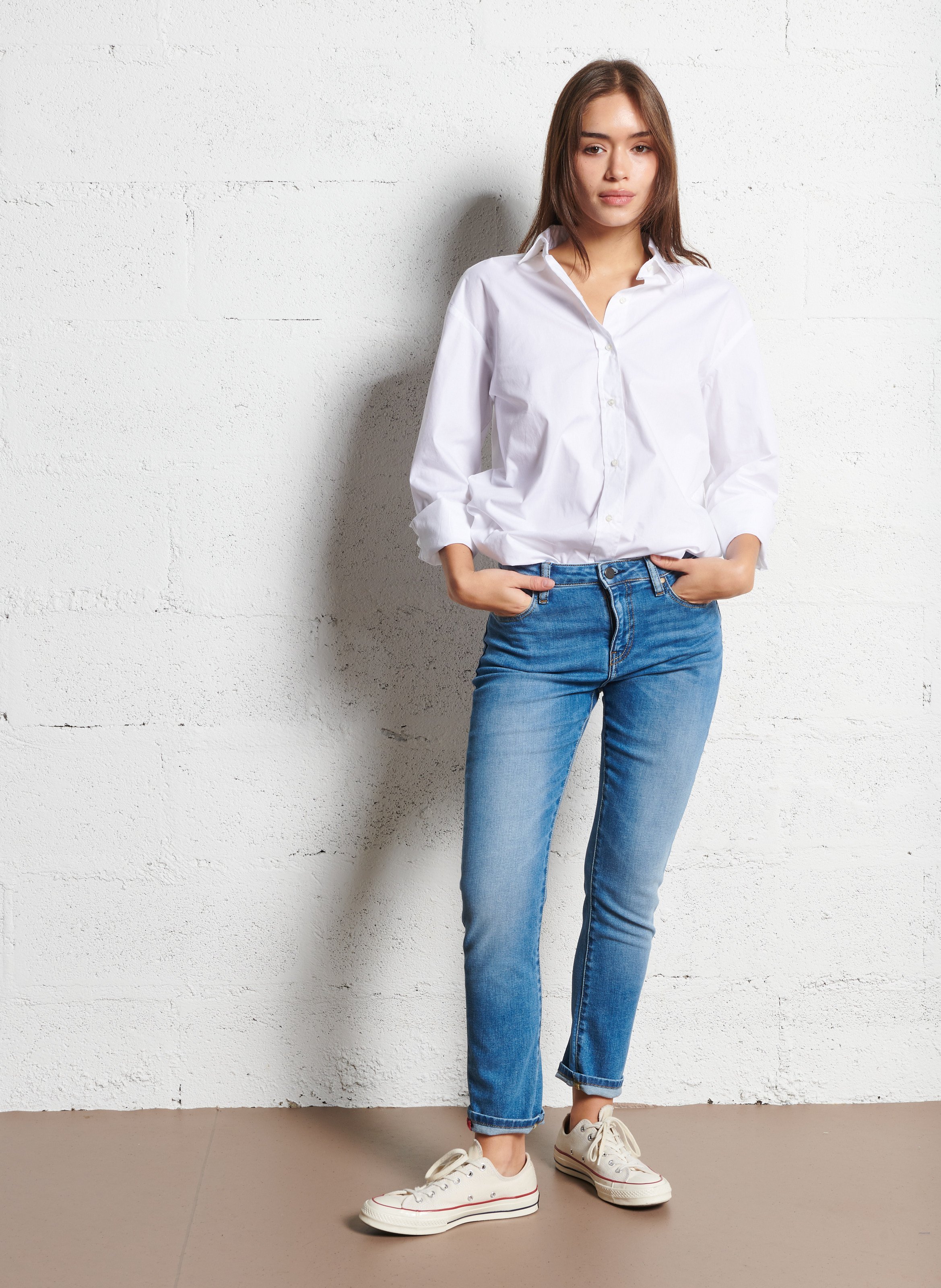 High Waist Slim Fit Jeans ACQUAVERDE Blau