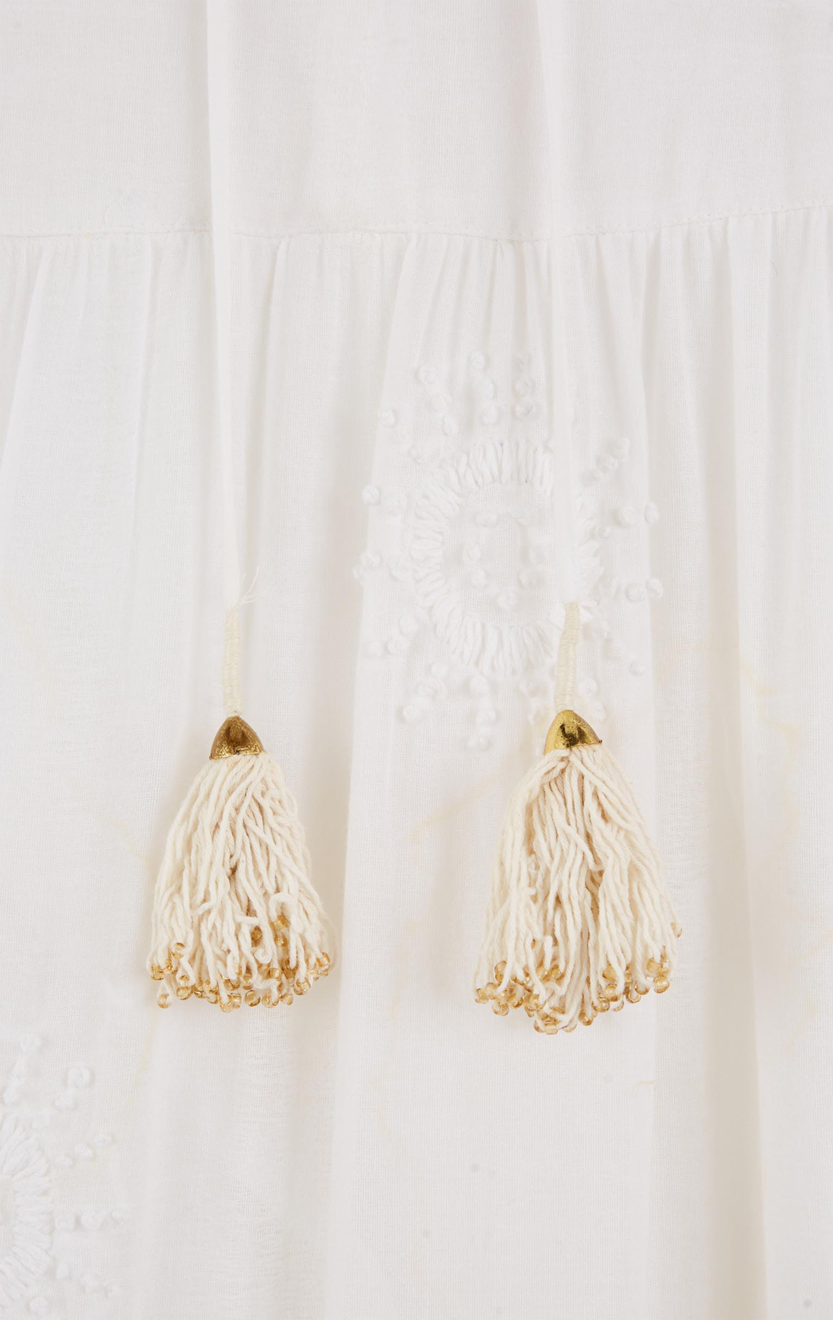 Loose-fit embroidered cotton dress WILD White