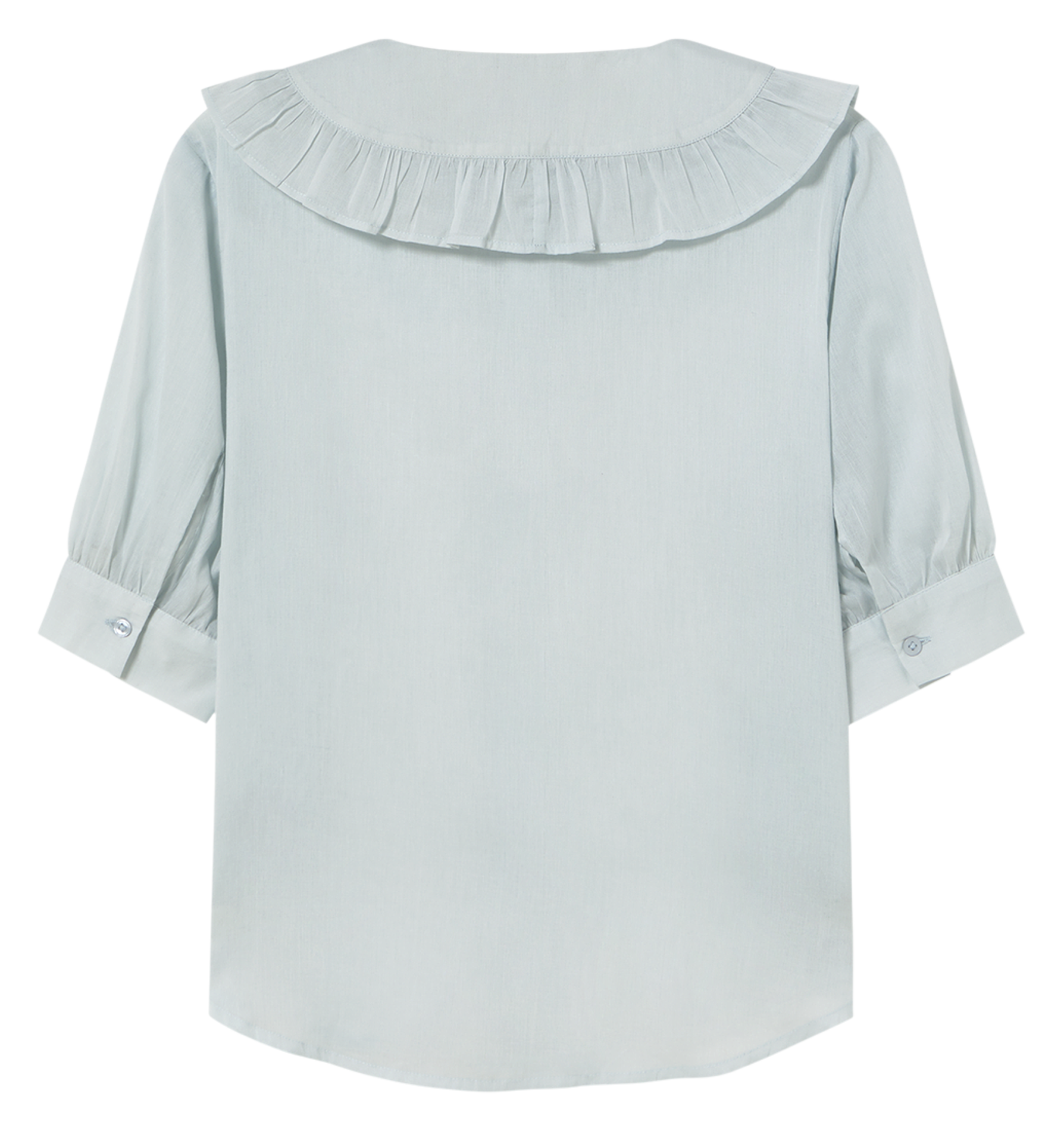 Chemise ample col claudine en coton Bleu