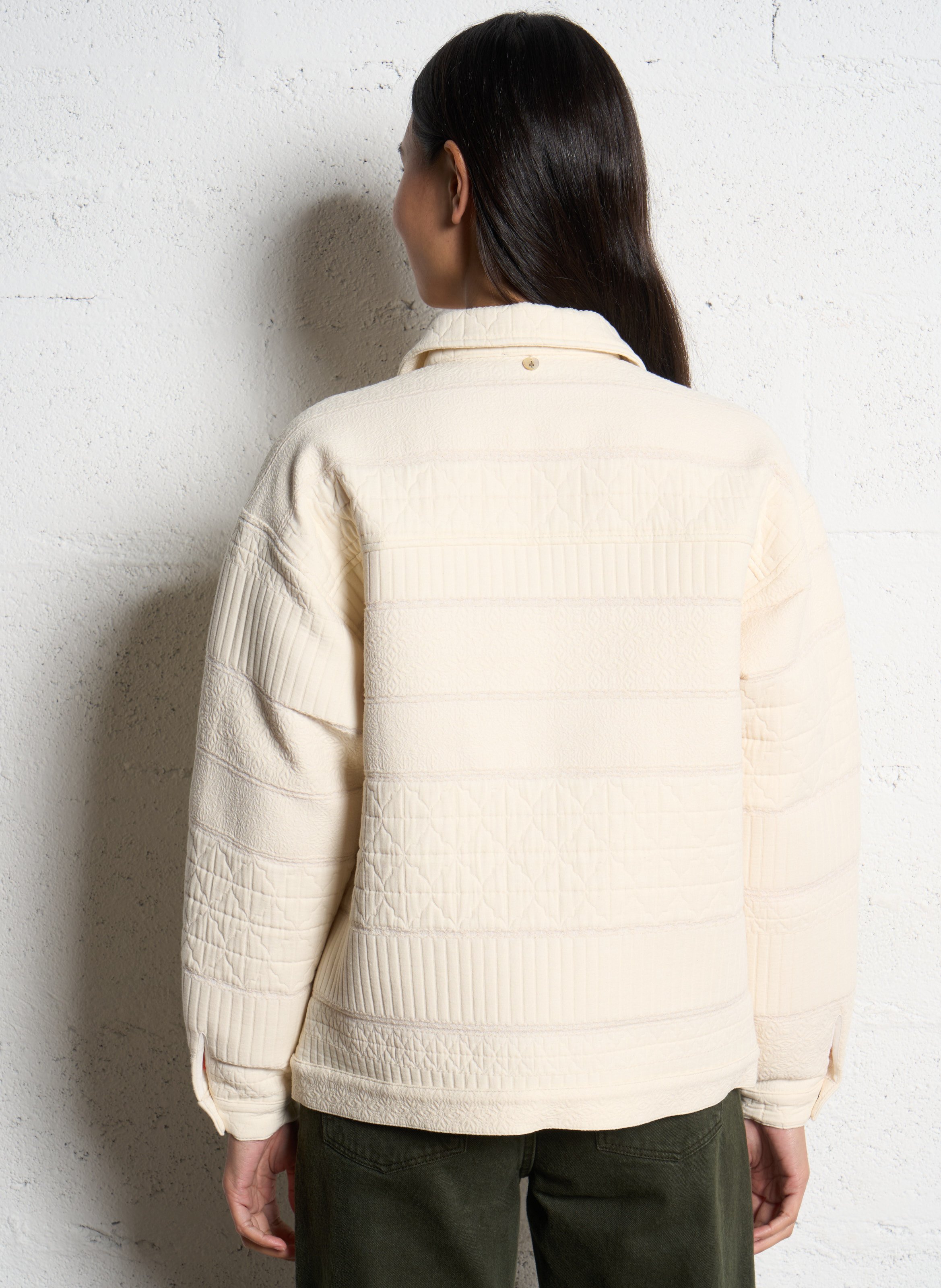 Blouson oversize en coton mélangé ONE STEP Blanc