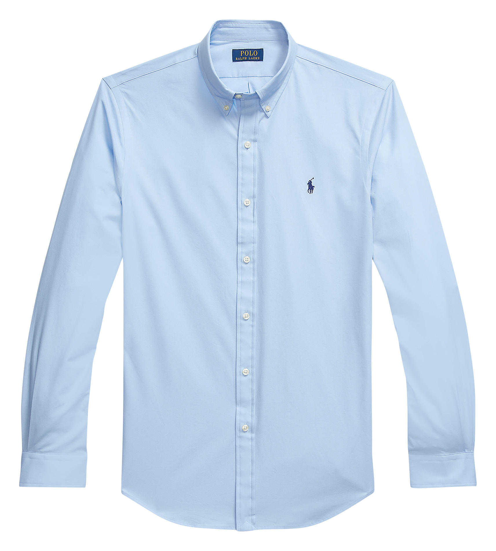 Cotton-blend straight-cut shirt with button-down collar POLO RALPH LAUREN Blue