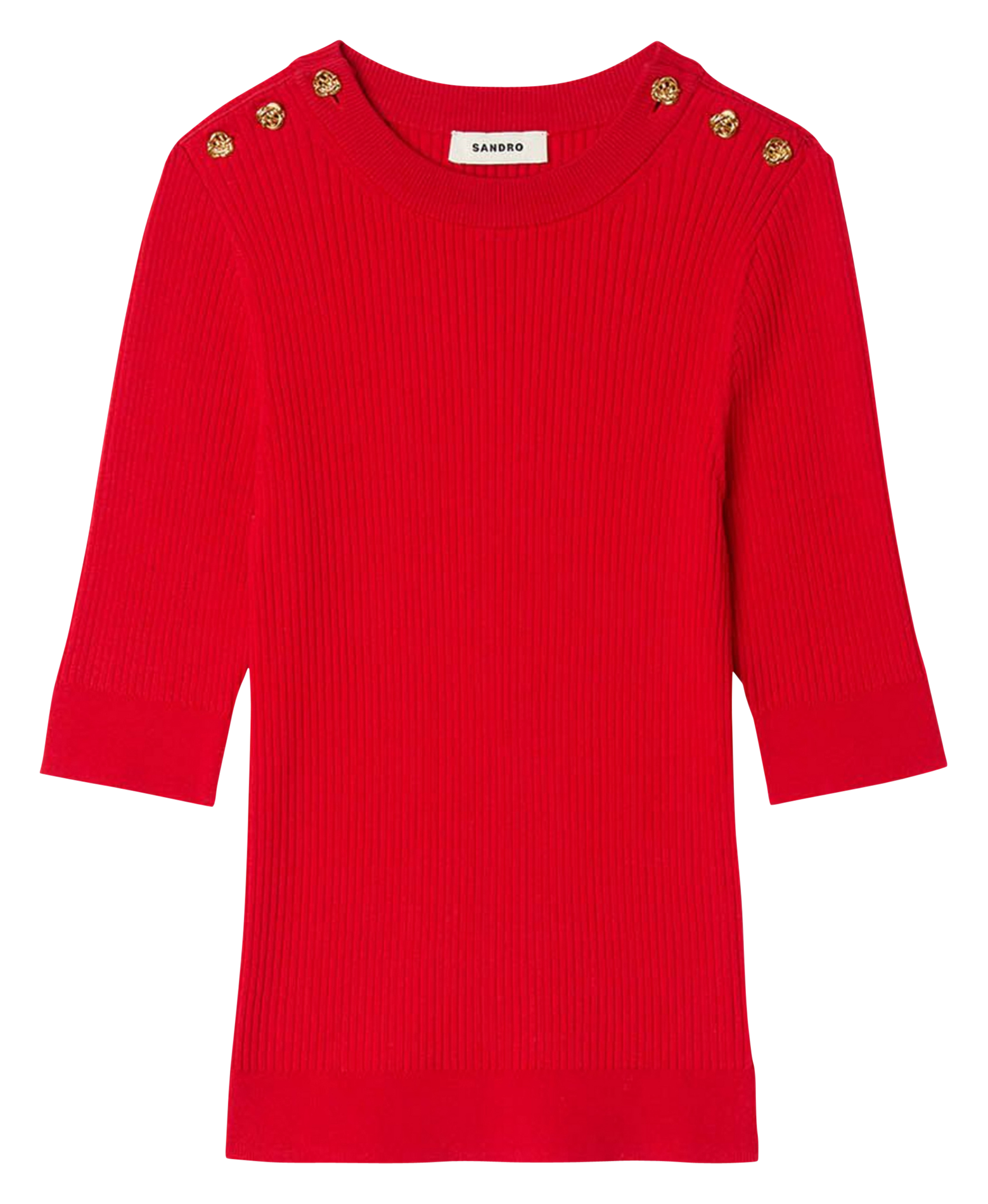 Top col rond  SANDRO Rouge