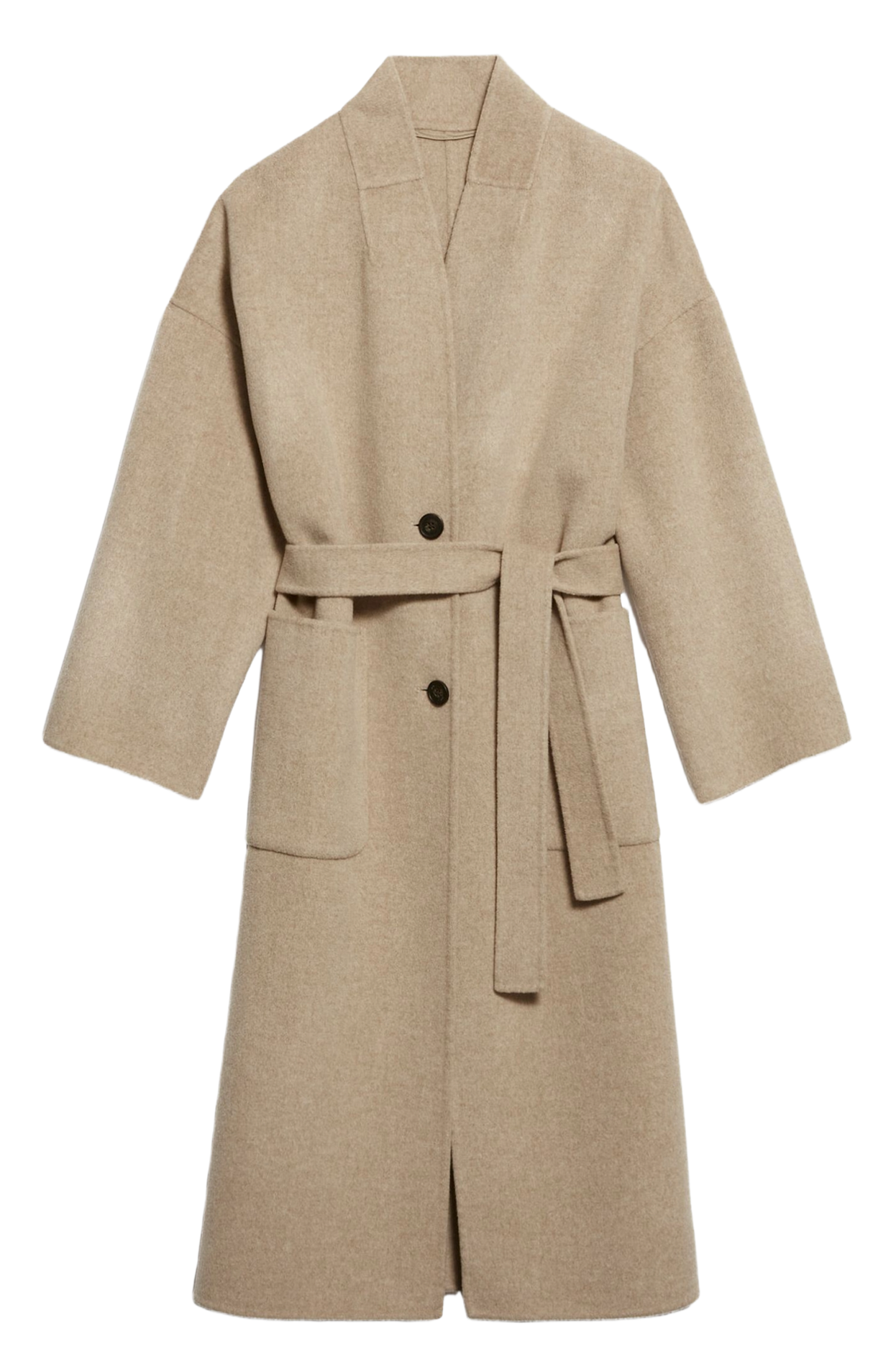 Manteau col V en laine mélangée VANESSA BRUNO Beige