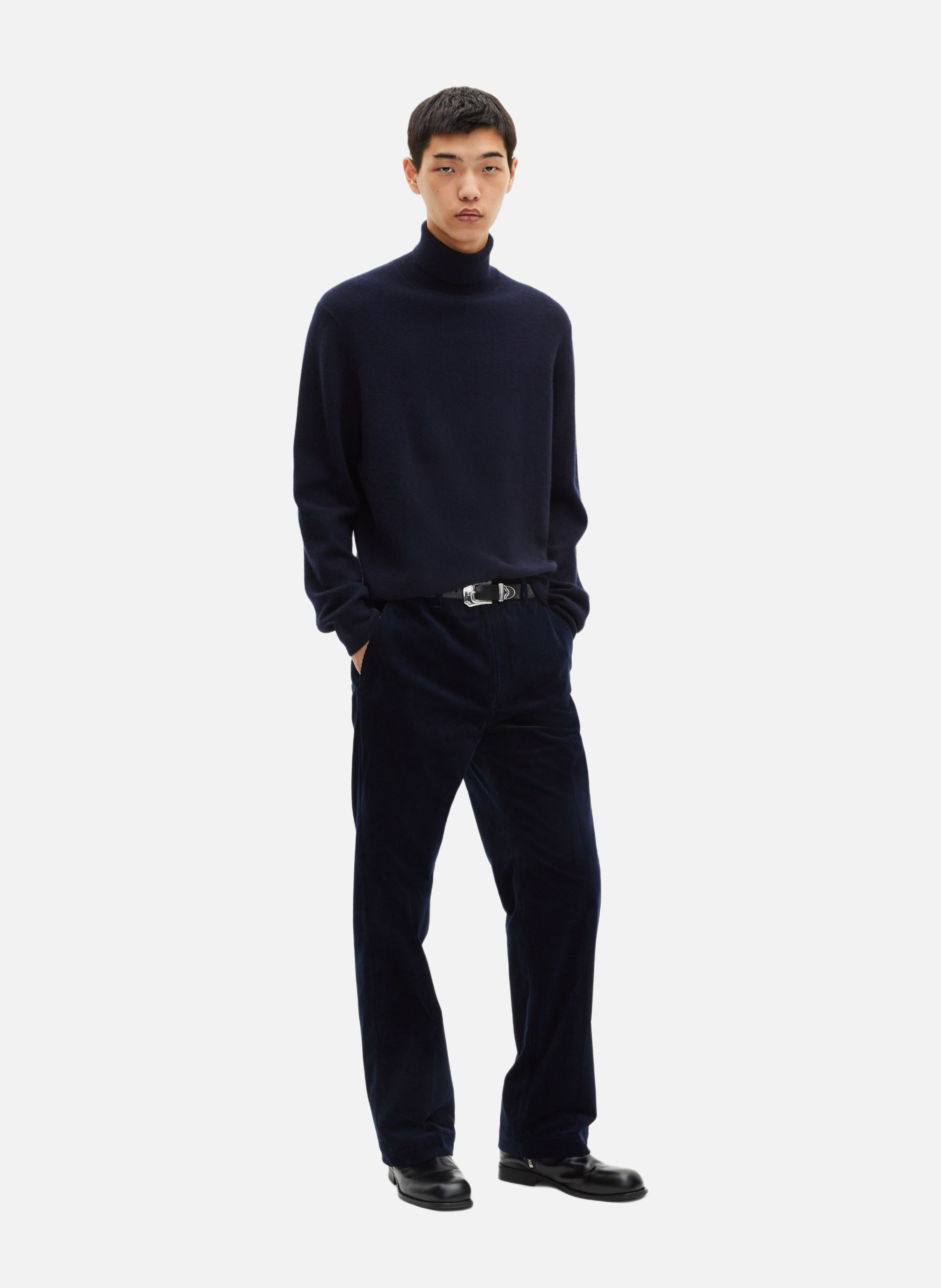 Cashmere polo neck sweater Blue
