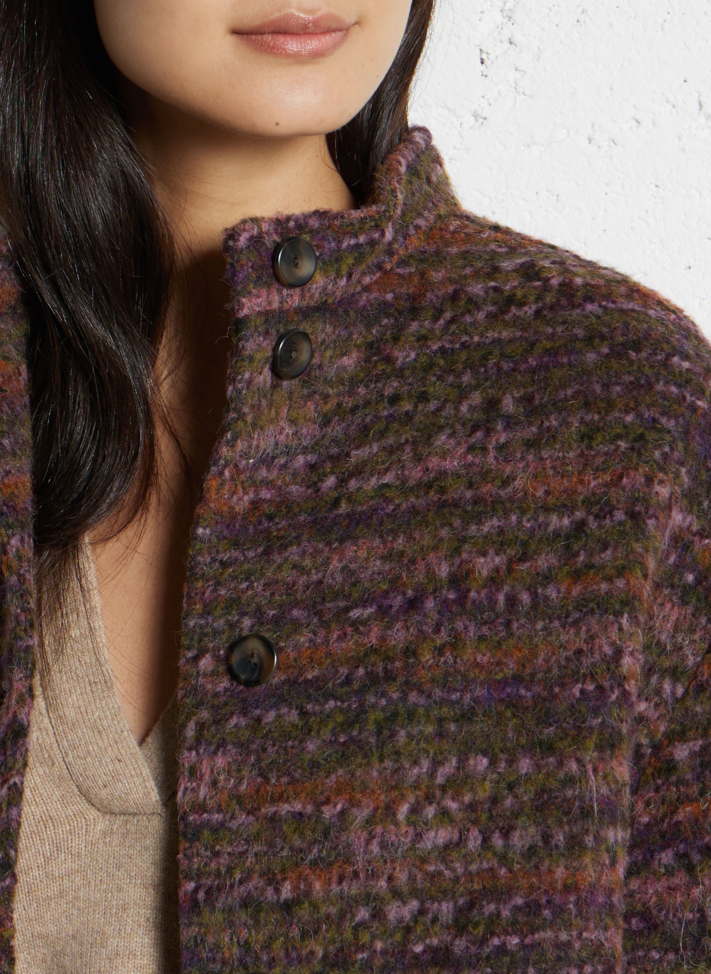 Oversized printed coat with buttons MAISON 123 Multicolored