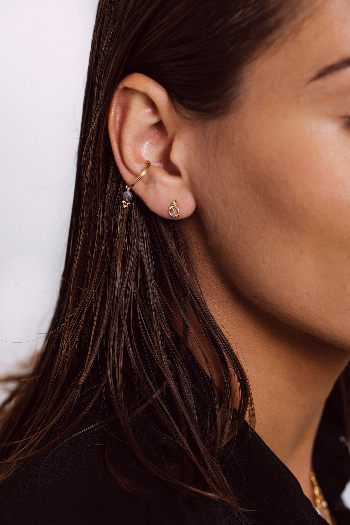 Labradorite stud earrings YAY Golden