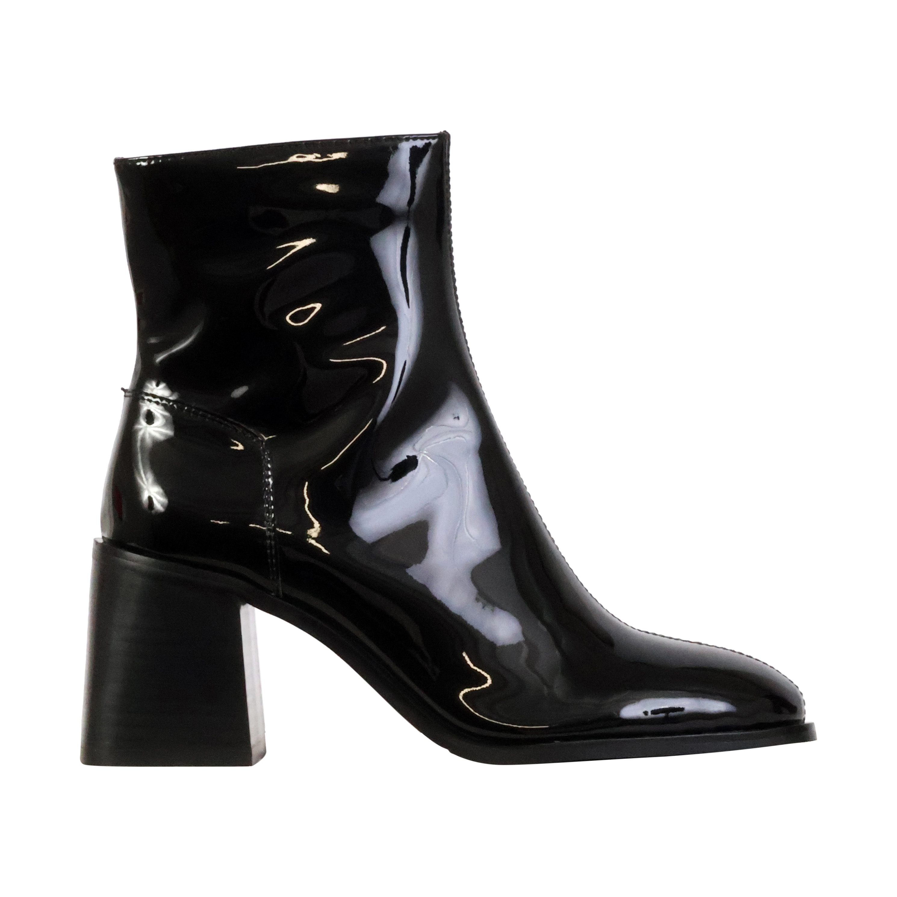 Victoria leather ankle boot  Noir vernis
