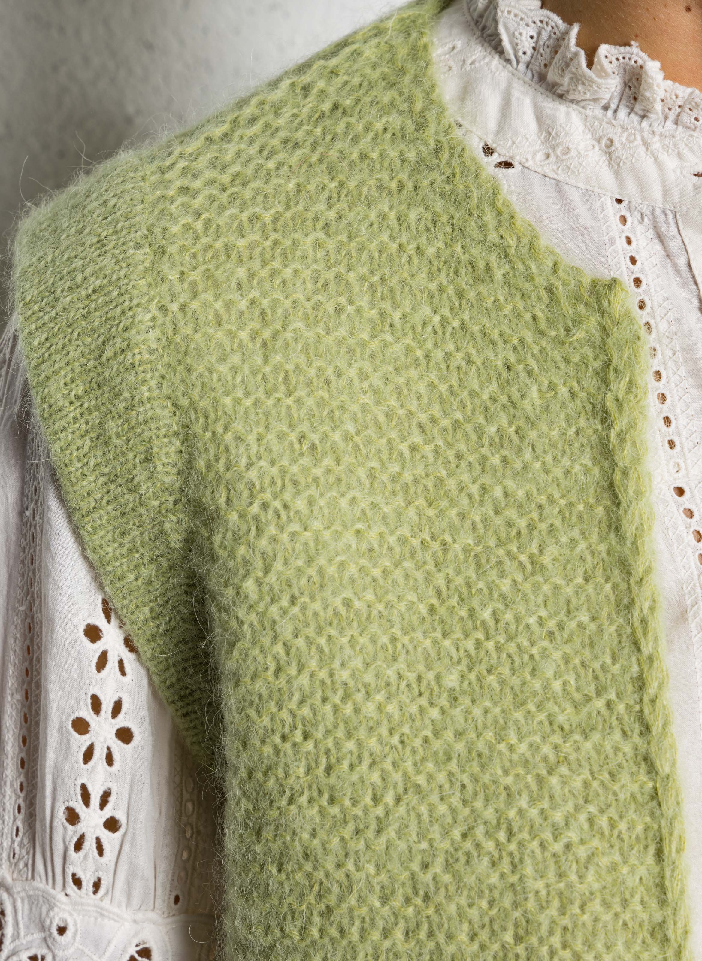 Gilet court en mohair et alpaga  SUD EXPRESS Vert