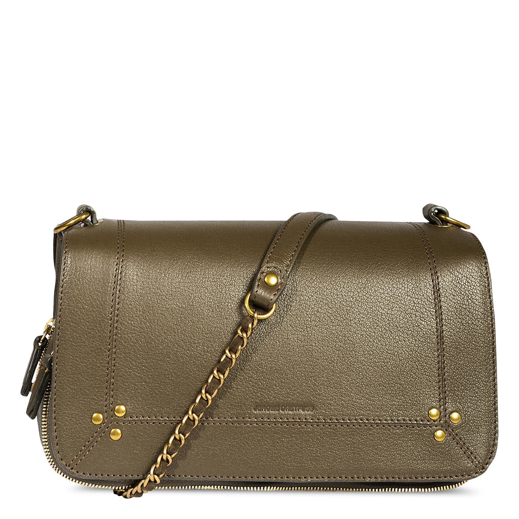 Dori leather shoulder bag JEROME DREYFUSS Khaki