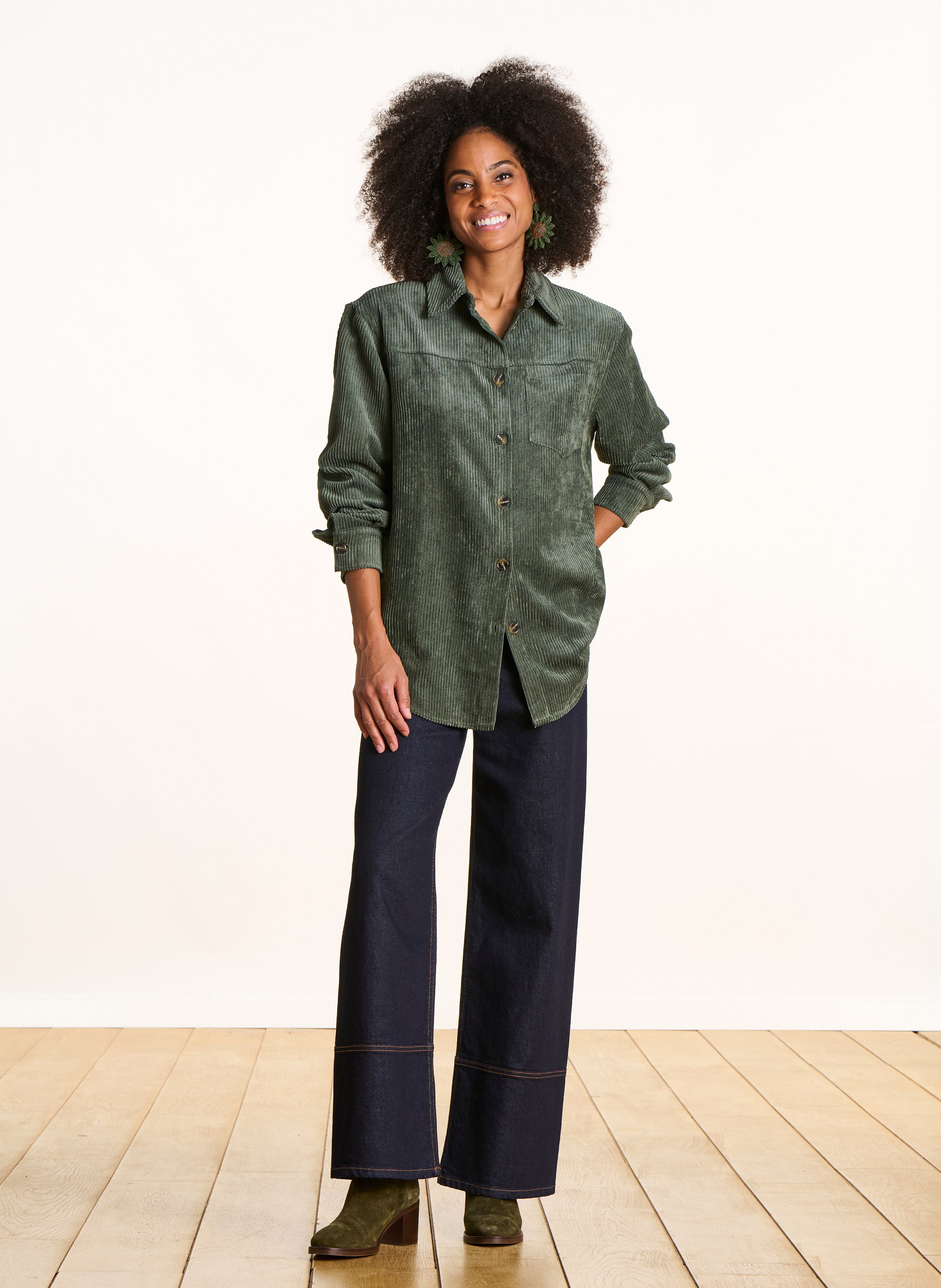 Chemise col classique  LA FEE MARABOUTEE Vert