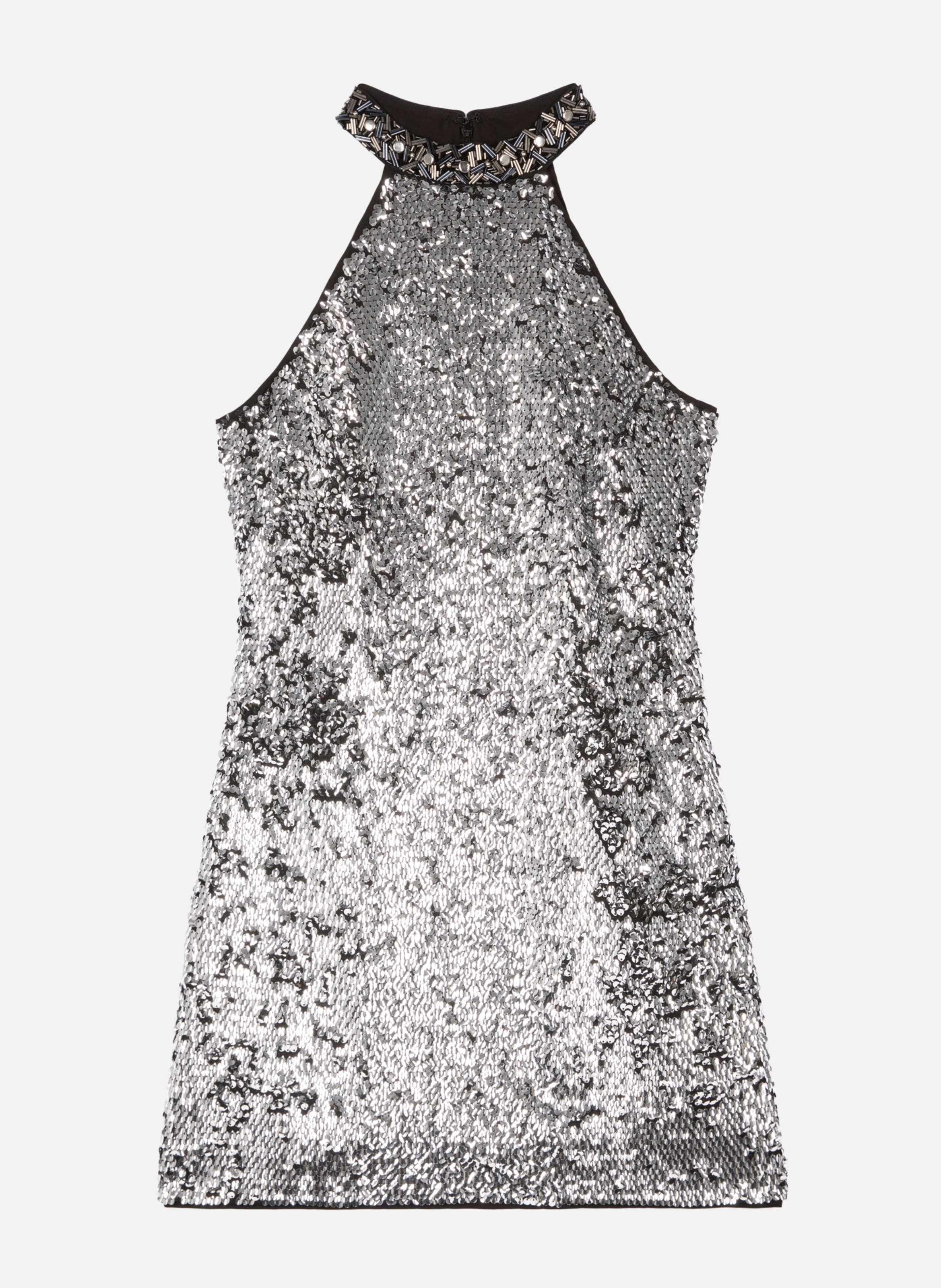 Short dress in silver sequins THE KOOPLES Silver