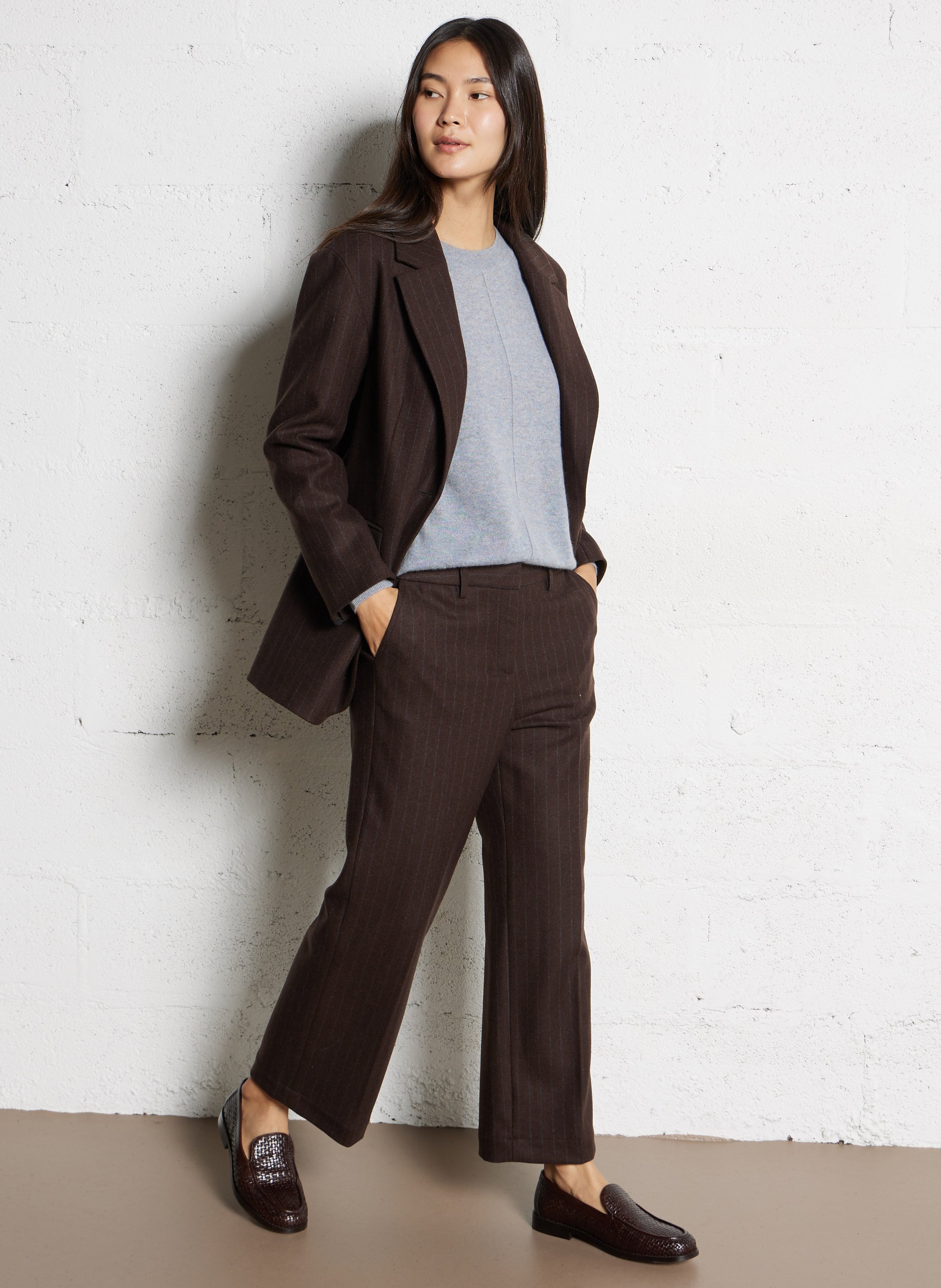 Pull col rond en cachemire MAISON 123 Bleu