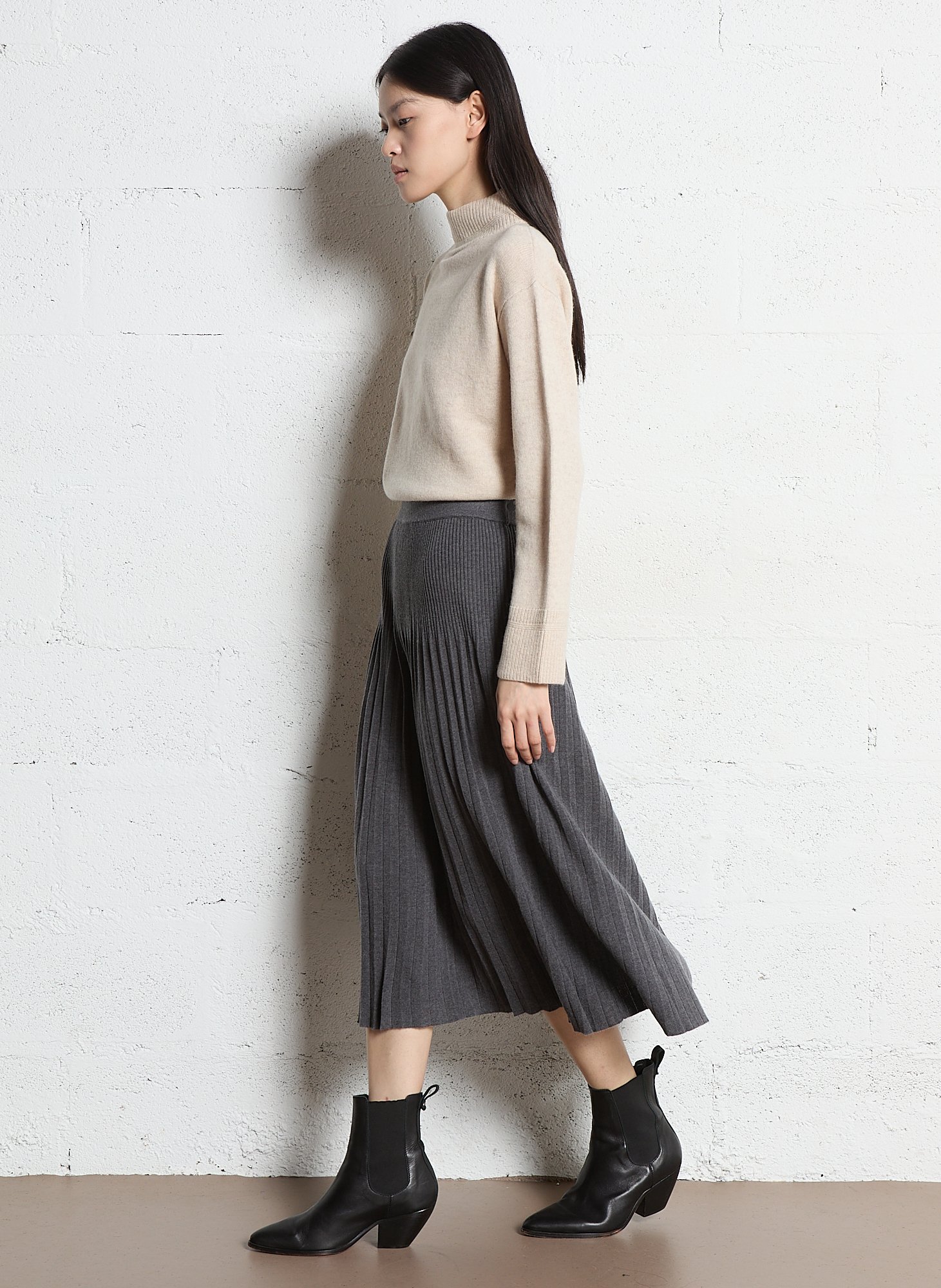 Pull col montant en laine MAISON 123 Blanc