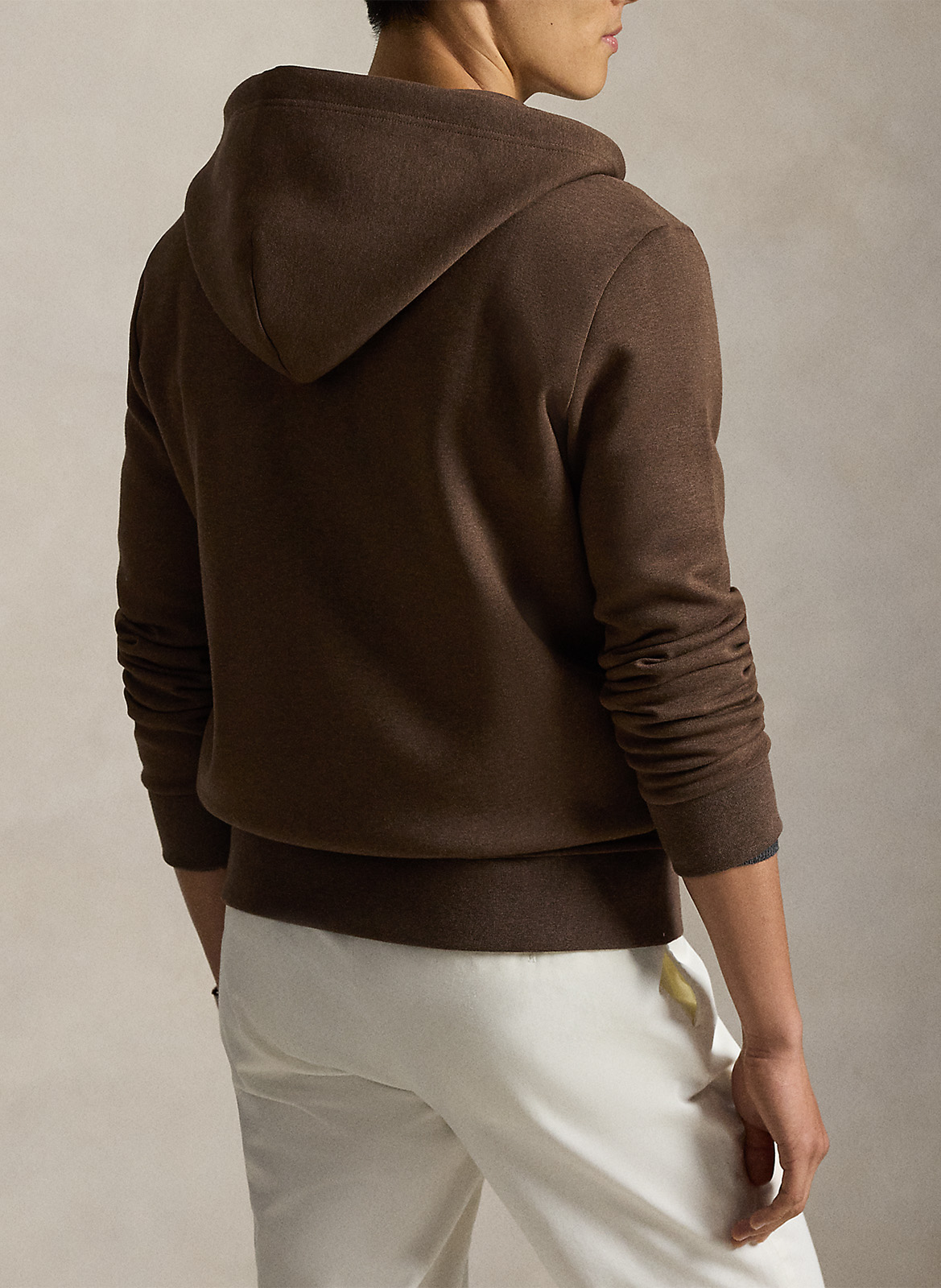 Zip-up soft cotton hoodie POLO RALPH LAUREN Brown