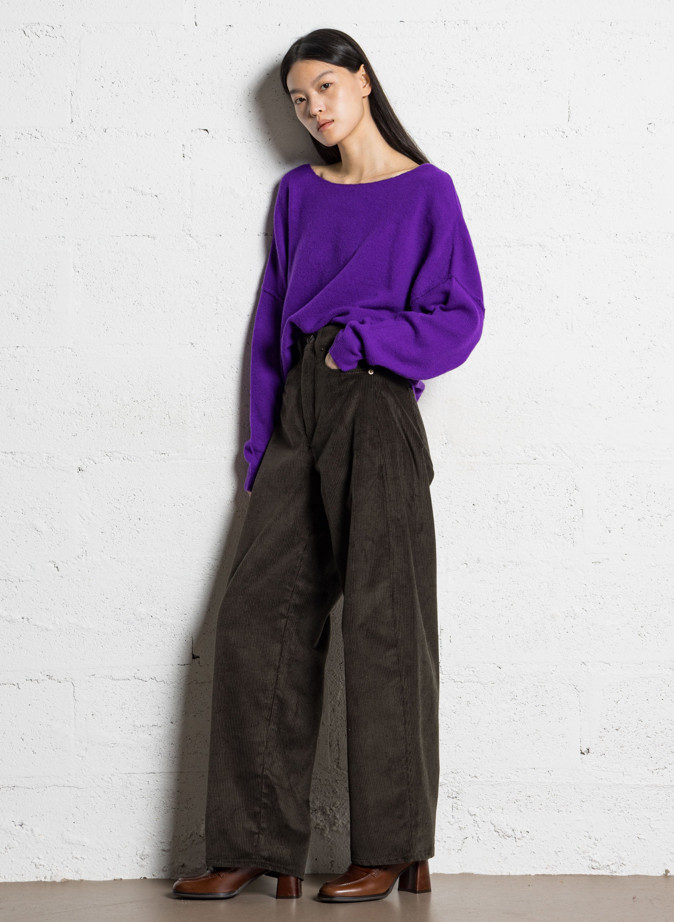 Heeled leather loafers BILLI BI Brown