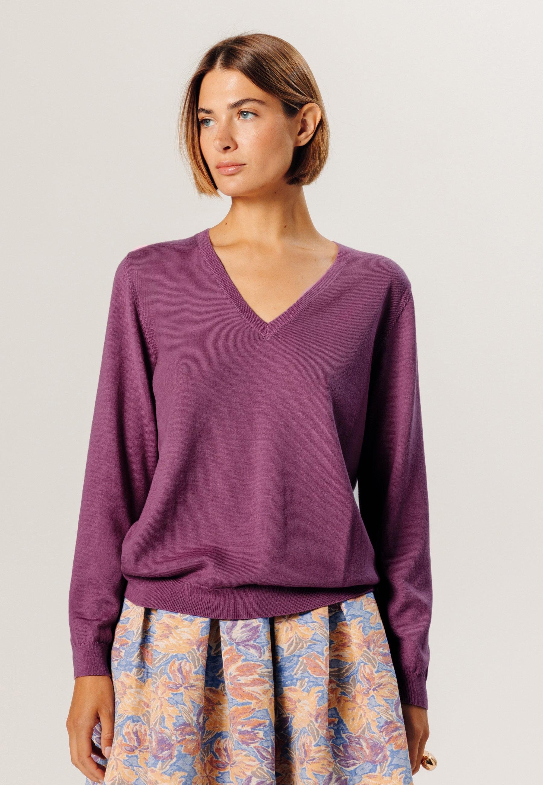 Bunelle wool V-neck sweater RODIER Purple