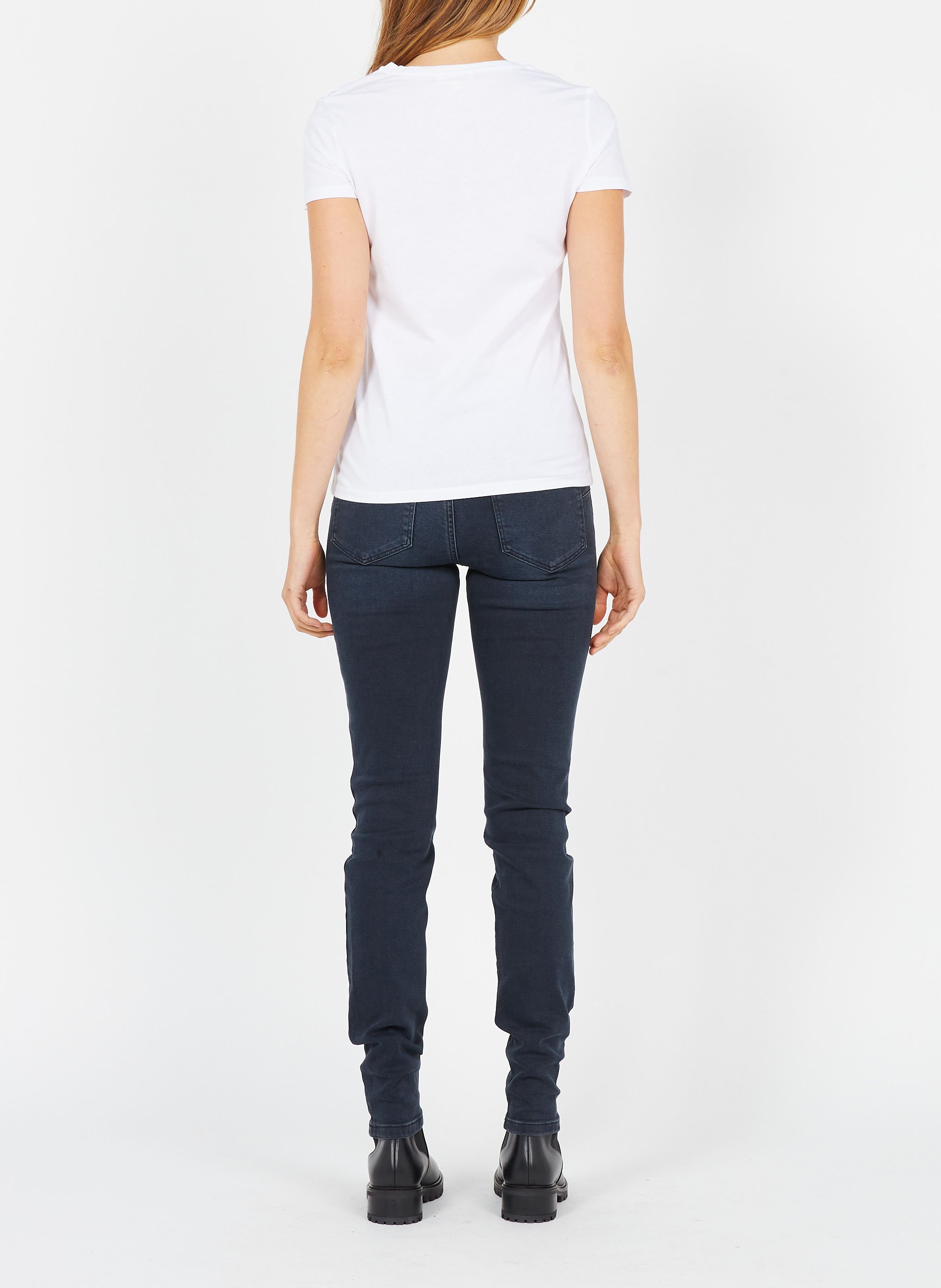 V-neck cotton T-shirt CAROLL White