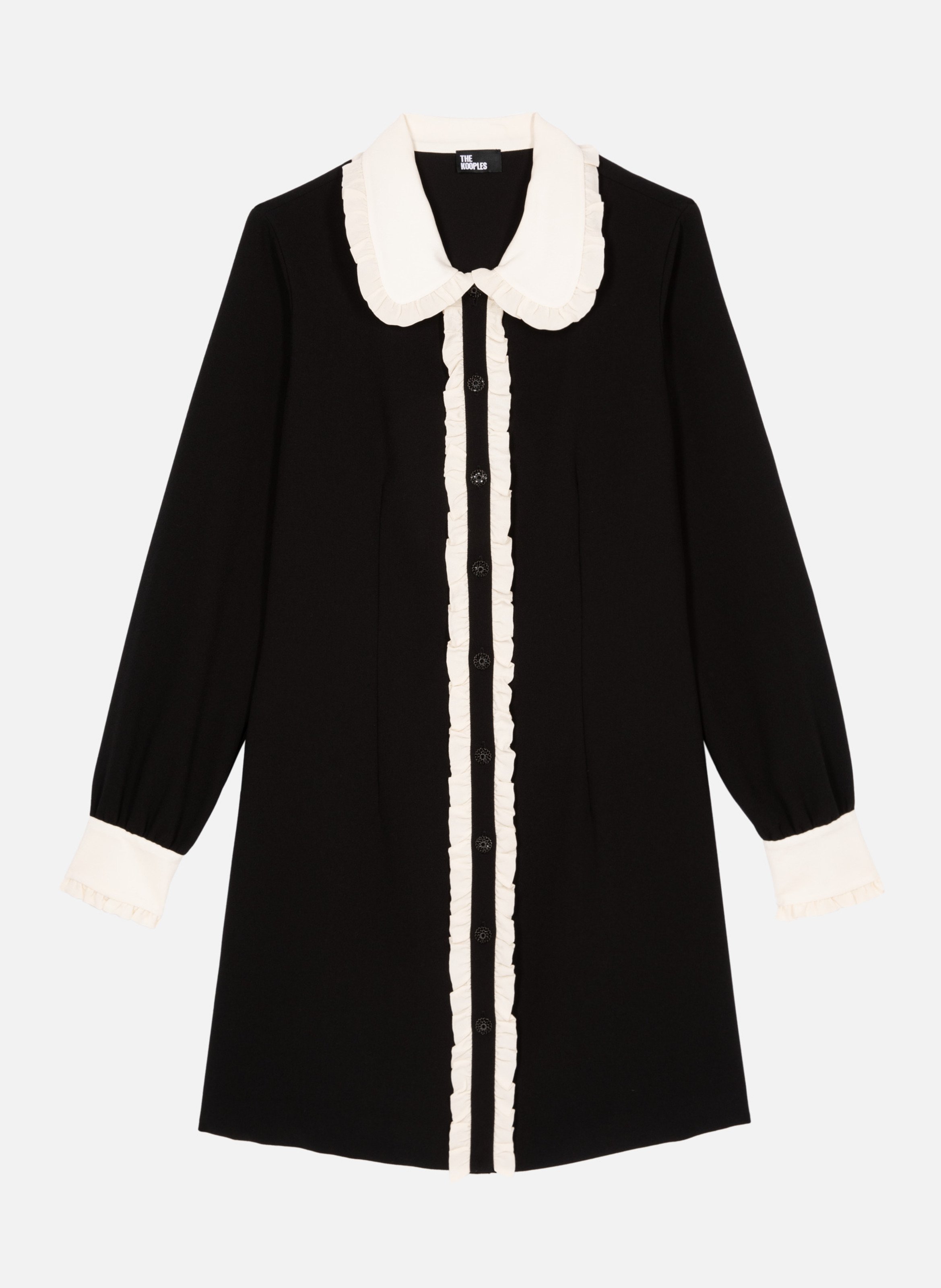 Short dress with contrast collar THE KOOPLES Black