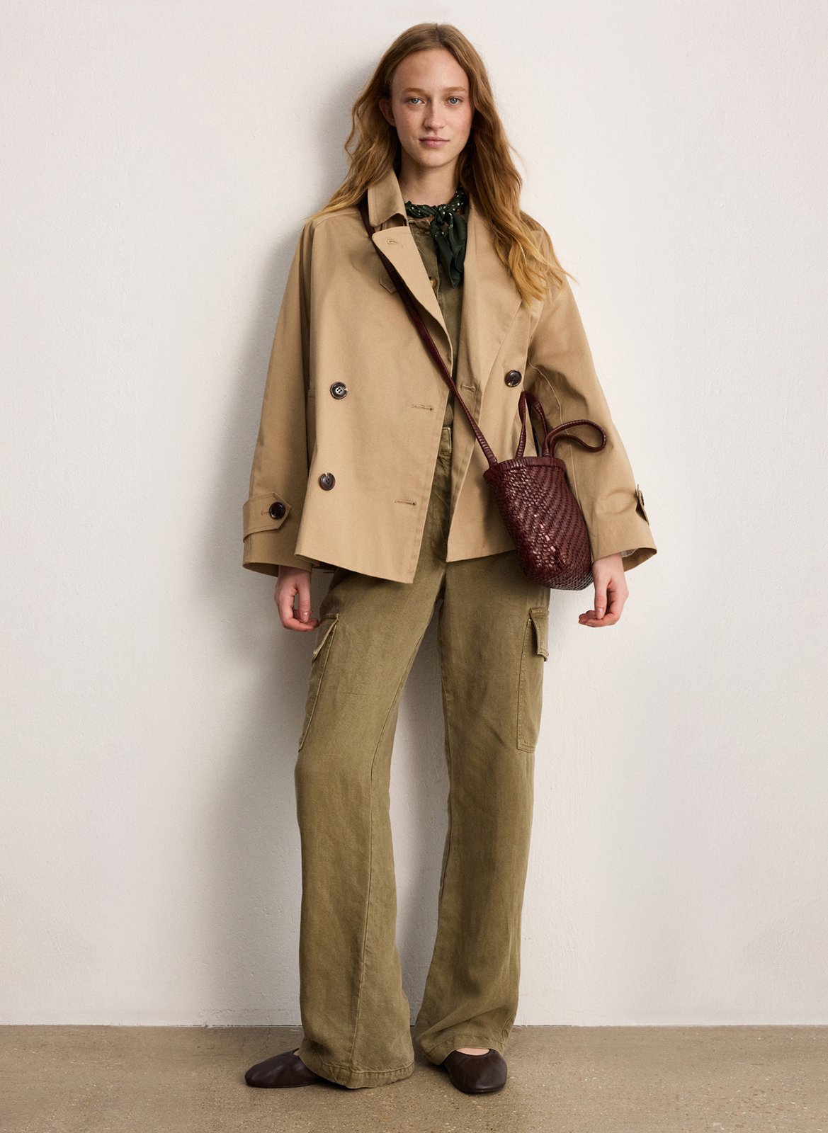 Trenchcoat aus Baumwoll-Mix mit Reverskragen PABLO Beige