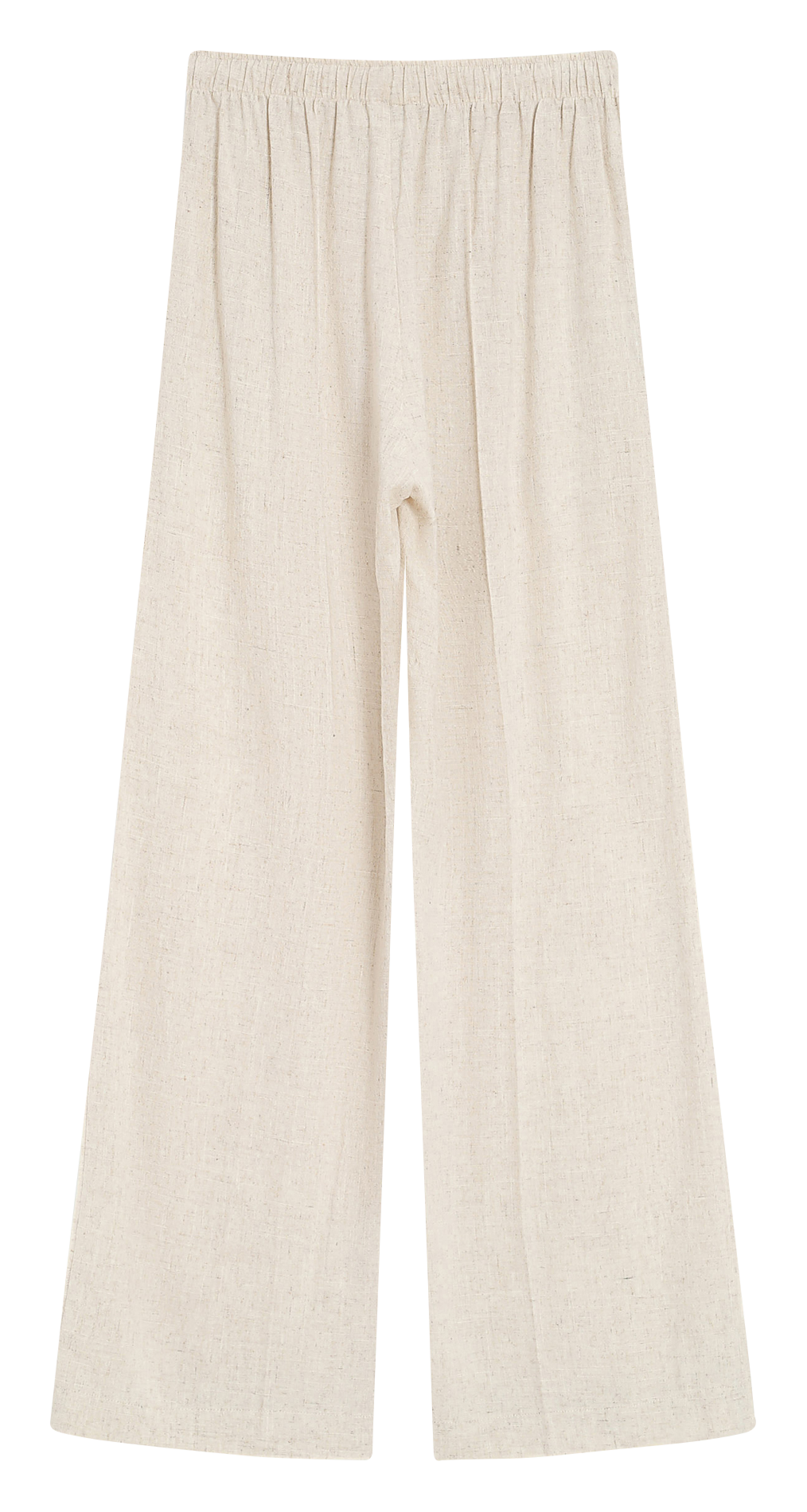 Pantalon long taille haute uni Beige