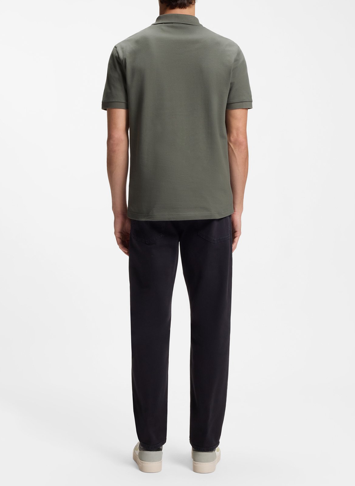 Slim-fit cotton-blend polo shirt BOSS Silver