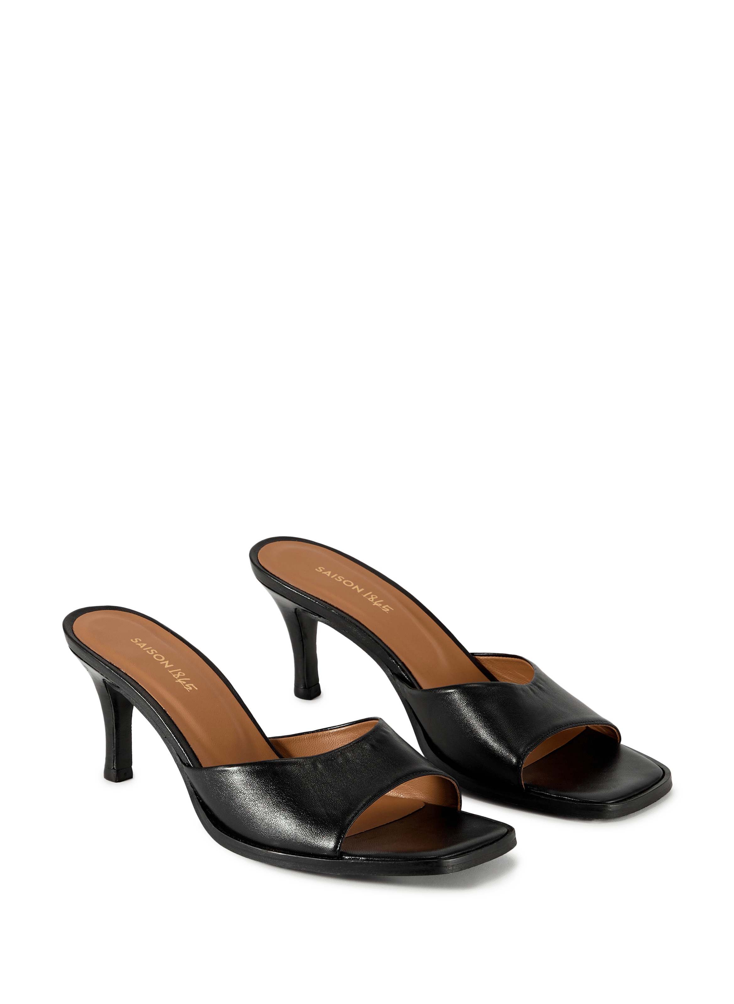 Mules en cuir SAISON 1865 Zwart